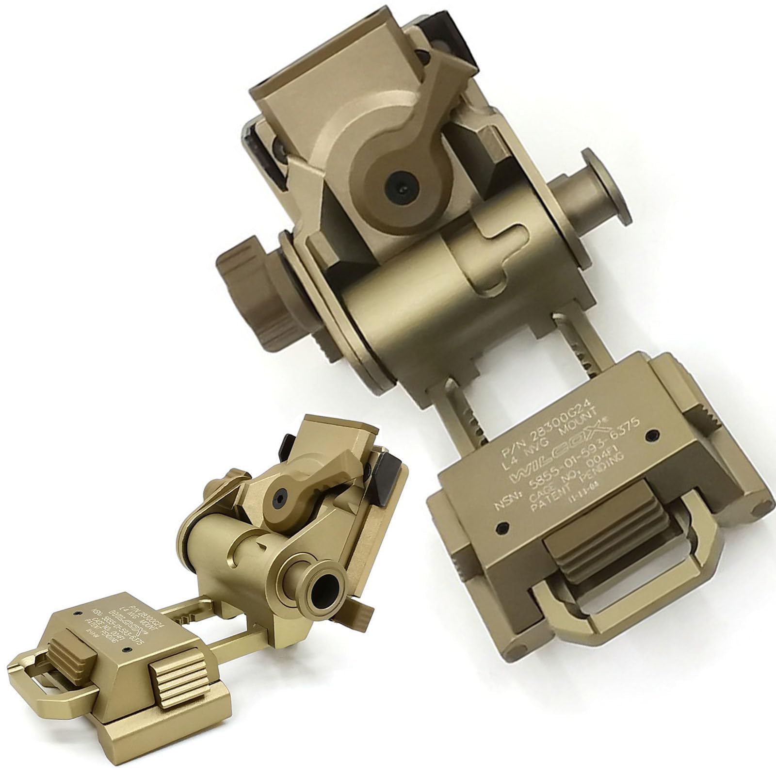 HMWOKPOT Aluminum Night Vision Goggles NVG Mount for PVS14/15/18 g24 Mount - NVG Metal Helmet Mount for CS Games,Brown