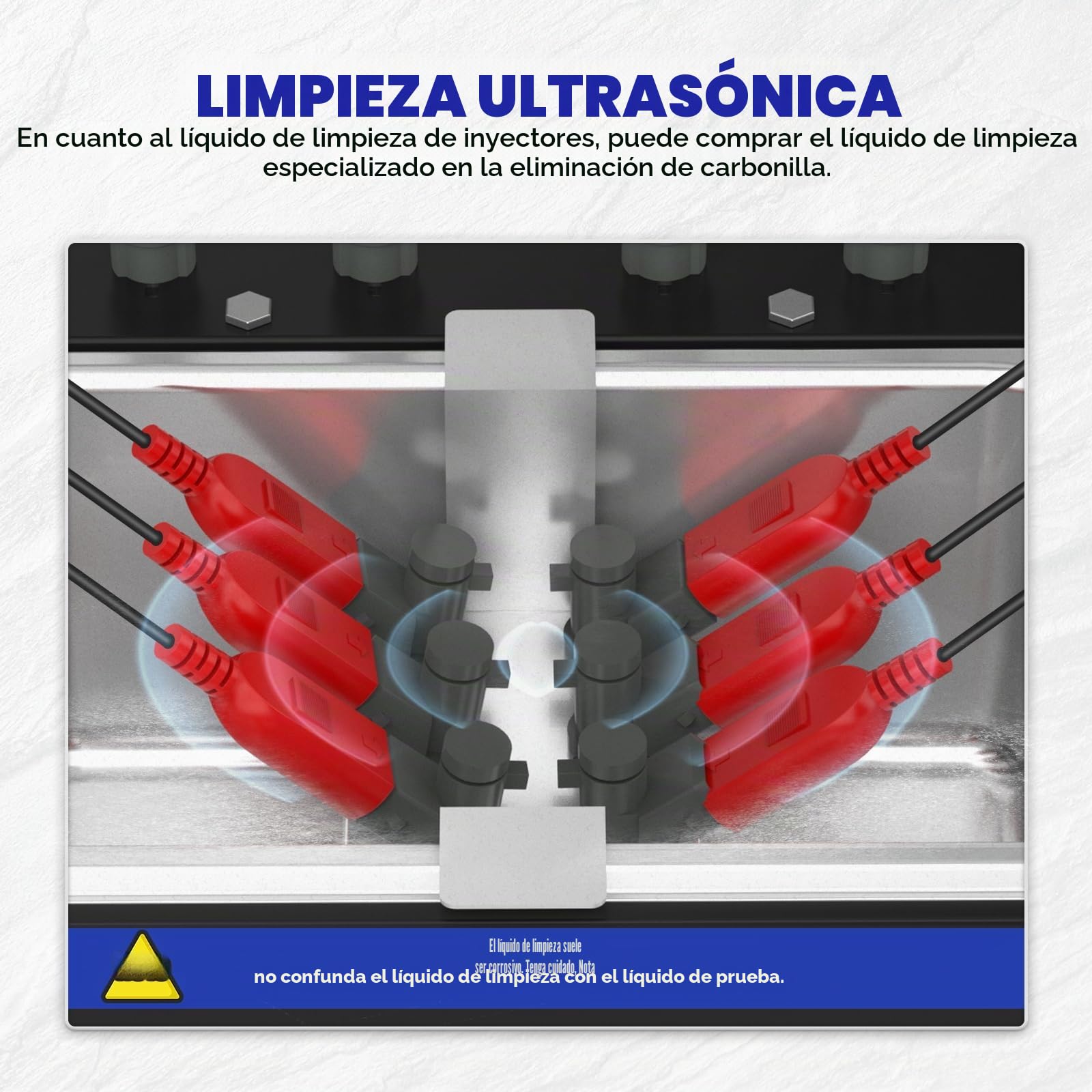 MR CARTOOL V310 Equipo Limpiador y Probador de Inyectores de Combustible, Kit de Limpieza Ultrasónica 110V/220V con 6 Cilindros para Inyectores Estándar GDI/EFI/FSI de Diésel y Gasolina