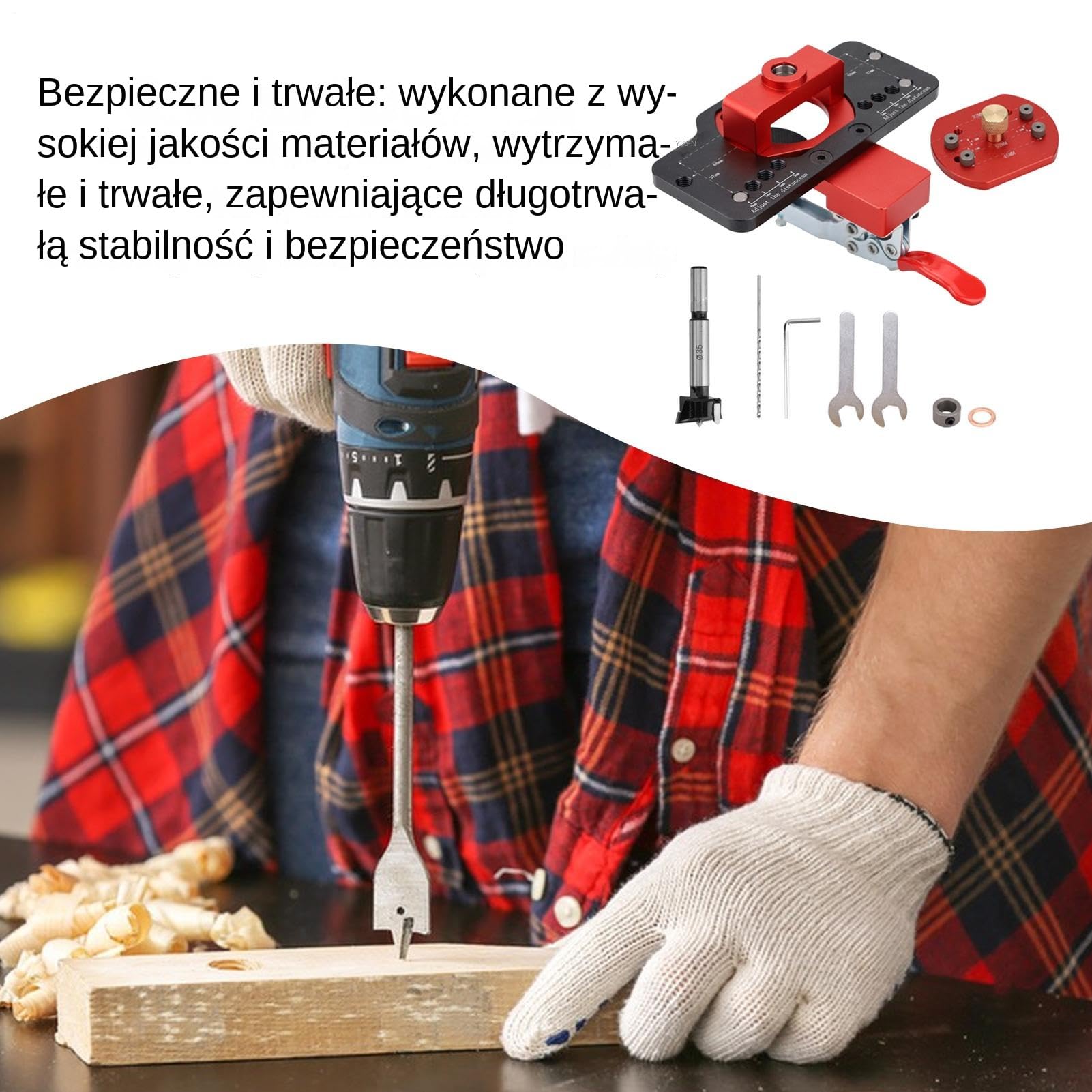 Szablon Do Otworów Na Zawiasy Ukryte Regulowane Precyzyjne Narzędzie