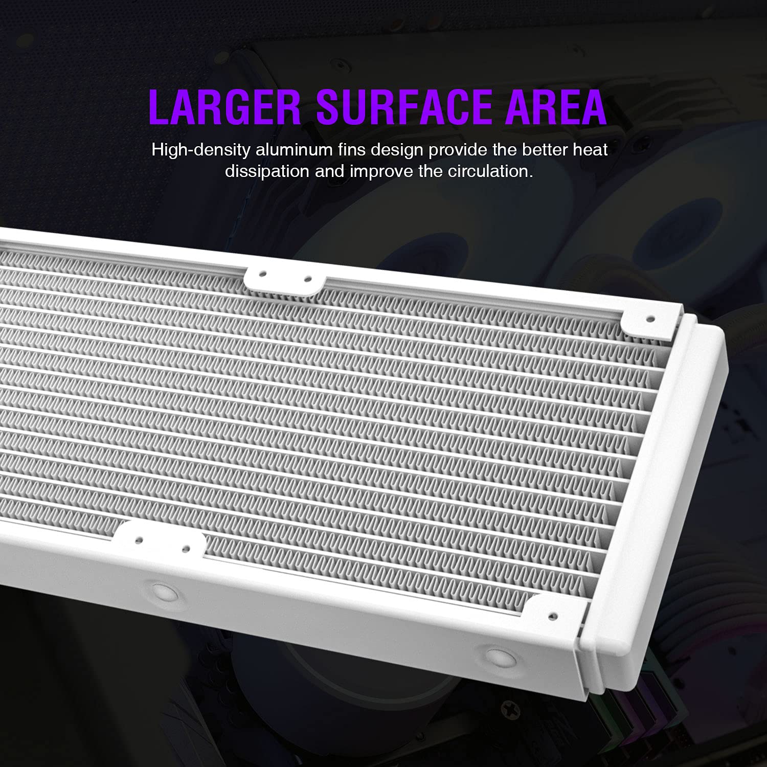 Vetroo V240 CPU Water Cooler 240mm Radiator White Addressable RGB All