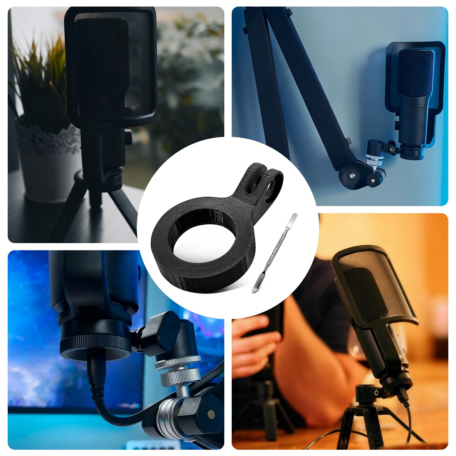 Pierścień mocujący do ramienia mikrofonowego Rode NT-USB - uchwyt mikrofonowy adapter zamiennik do Rode NT USB, akcesoria do Rode NT-USB uchwyt mikrofonu ramię galgenowe, stabilny mikrofon adapter