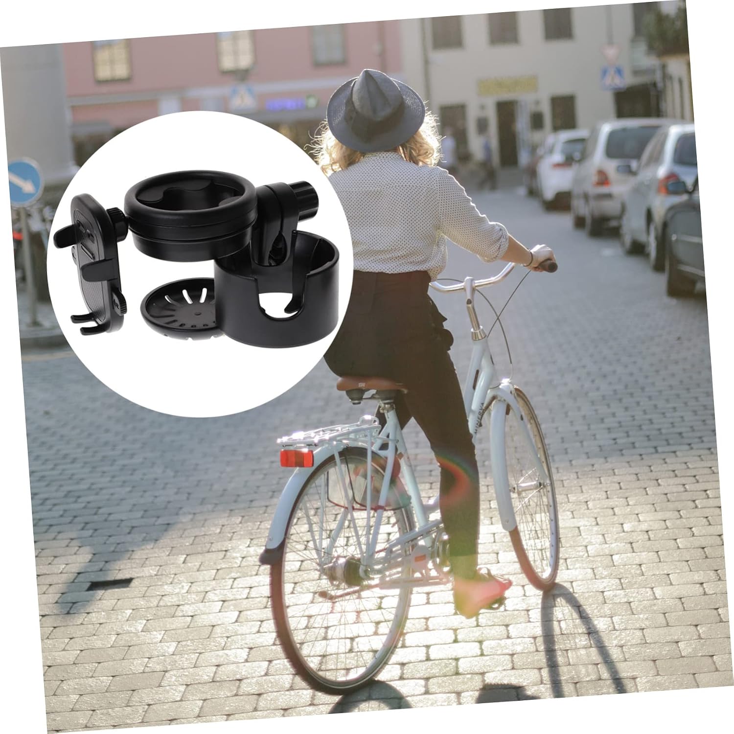 BESTonZON Multipurpose Stroller Bottle Holder Phone Holder for Stroller Bike Black