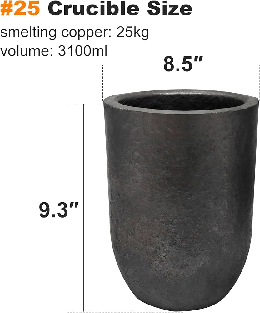 Nelyrho #20 (68.3lbs-31kg) Large Clay Graphite Crucible for Metal Melting  Casting Refining Gold Silver Copper Brass Aluminum : Amazon.sg: Industrial  and Scientific