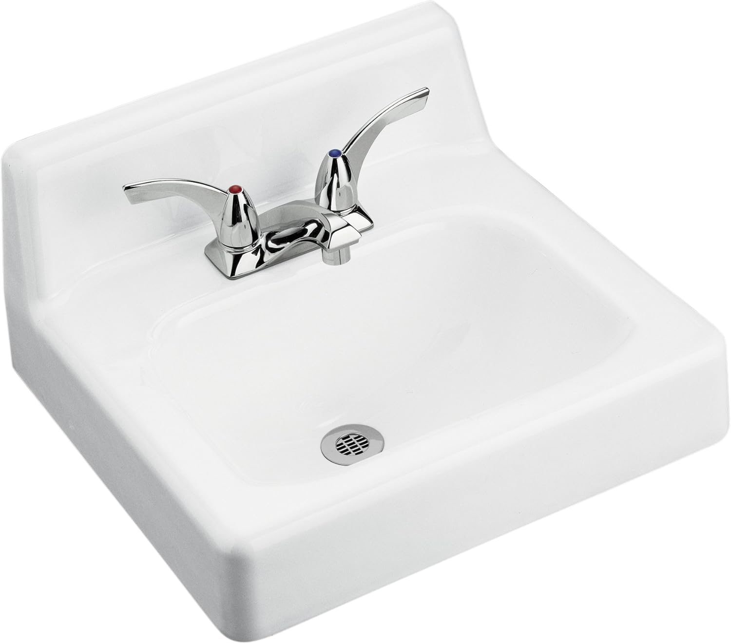 KOHLER K2810LB0 Hudson WallMount Bathroom Sink with SingleHole Faucet Drilling, Through