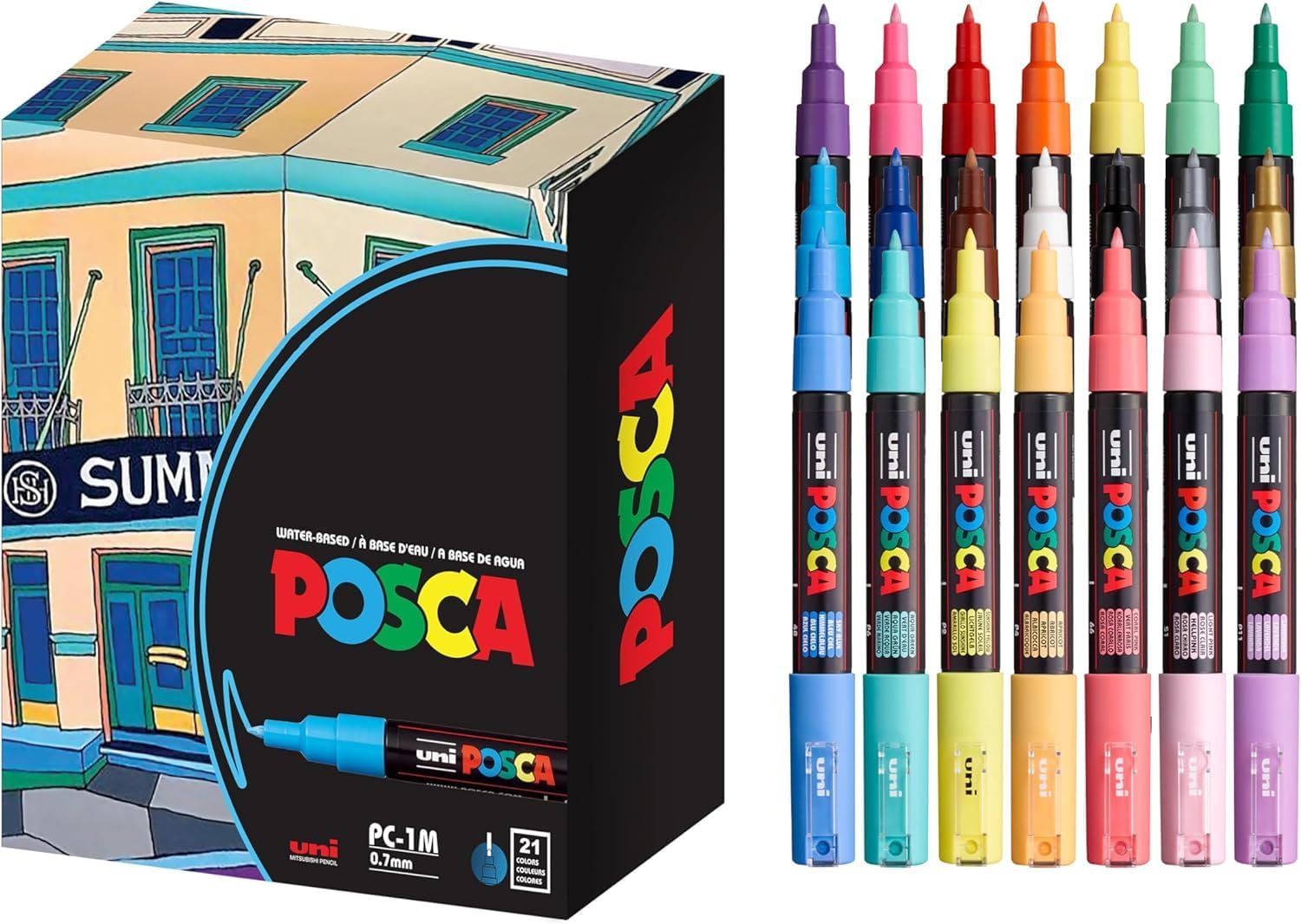 Posca Paint Markers, Set of 21 1M Extra Fine Tips