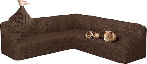 Miniatura 15 de Fundas para sofá seccional en forma de L de ROFASVCO, funda de sofá de 1 pieza elástica, antideslizante, lavable, funda de sofá de forro polar
