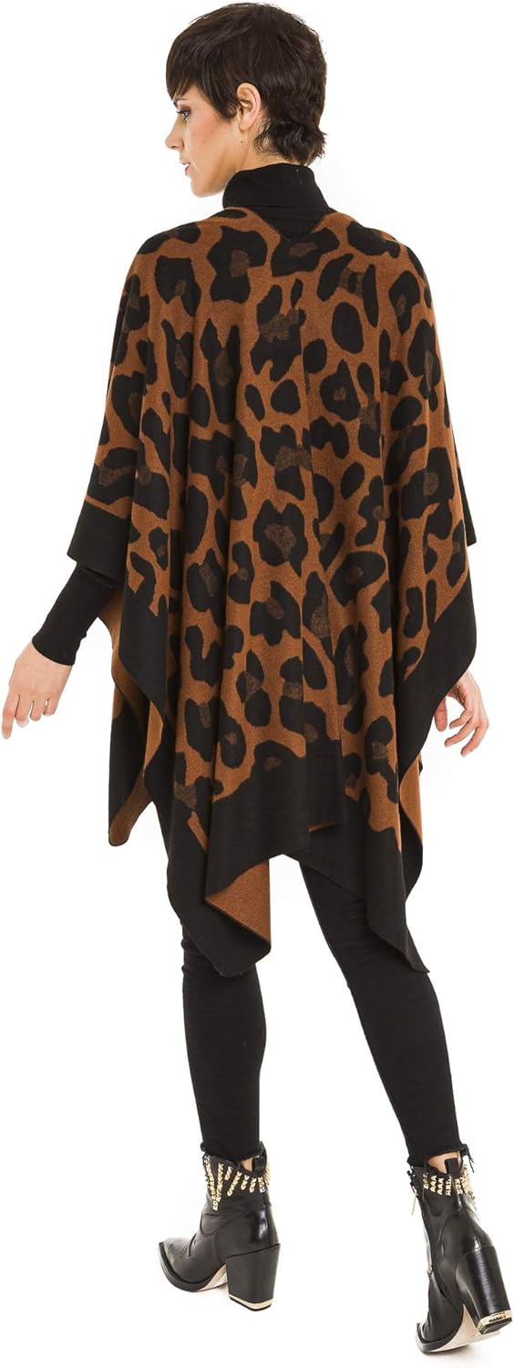 Women's Shawl Wrap Poncho Ruana Cape Cardigan Sweater Open Front for Travel Flight Cruises - Image 5