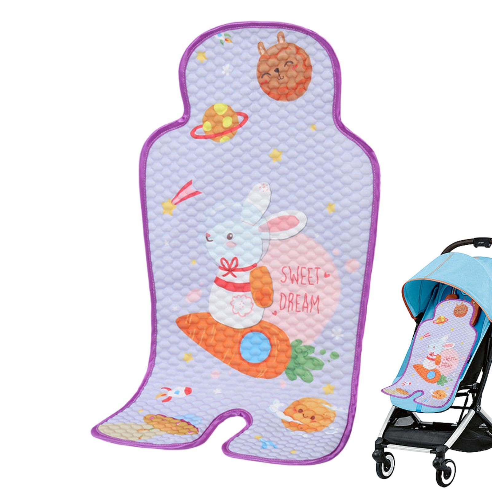 Baby Stroller Cooling Pad, Car Seat Cooler Pad for Babies, Stroller Seat Liner for Summér, Baby Cooling Mat for Pram, Breathable Padded Stroller Cooling Mat Cooling Cushion Liners for Stroller