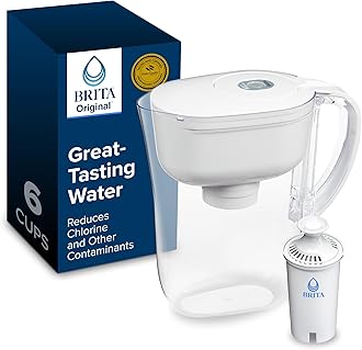 Brita Metro Water Filter Pitcher with SmartLight Change Indicator, BPA-Free, Replaces 1,800 Plastic Water Bottles a Year, Lasts Two Months, Includes 1 Filter, Small - 6-Cup Capacity, White