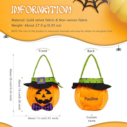 Miniatura 3 de Bolsas de golosinas de Halloween personalizadas con nombre personalizado para Halloween, bolsas de golosinas para dulce o truco, bolsas de