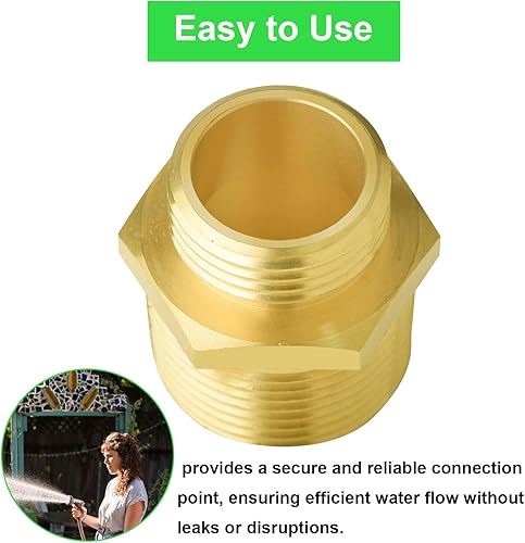 Miniatura 5 de Tsinghwang 4 adaptadores de manguera de jardín macho de 34 pulgadas GHT x 1 pulgada NPT macho, accesorios de reparación de manguera de jardín de