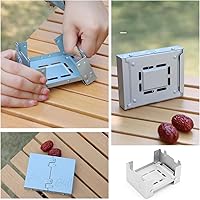 Vista 3 de Paquete de 2 estufas de combustible sólido, portátil, compacta, plegable, mini tabletas de cera de alcohol sólido, quemador de soporte para acampar