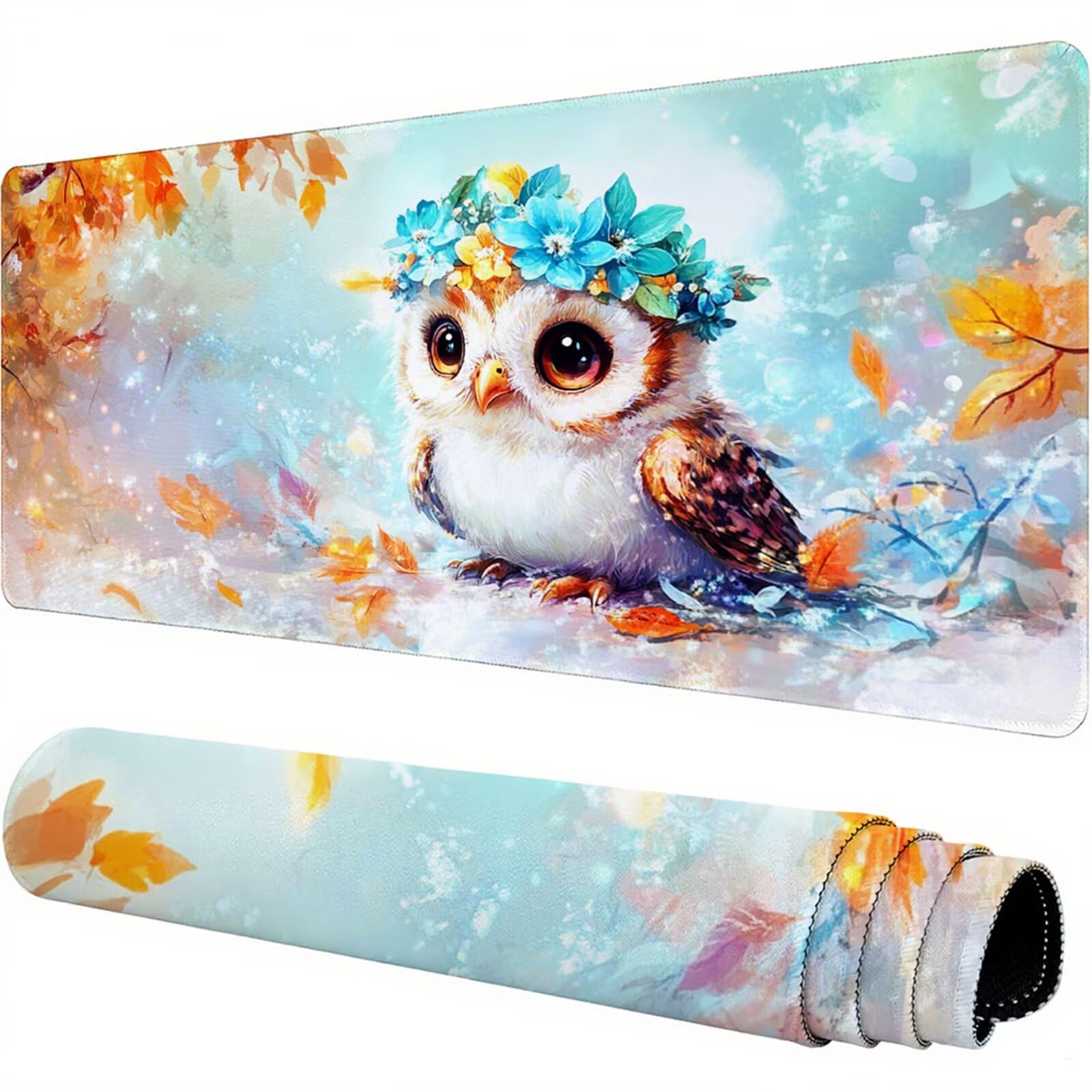 Kolorowa podkładka pod mysz XXL 1400 x 600 x 3 mm ptak pod ręką akcesoria biurowe antypoślizgowa gumowa podstawa i szyte krawędzie podkładka pod mysz dla graczy do dekoracji biura dekoracyjnego
