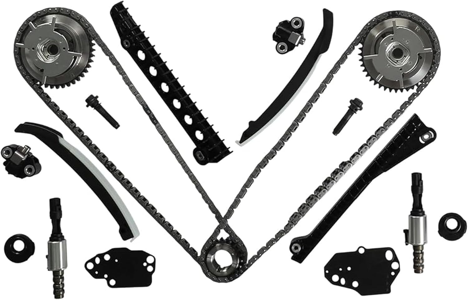 5.4 Head Gasket Set & Timing Chain Kit w/Cam Phasers and VVT Valves Fits For Ford F-150 F-250 F-350 Super Duty, Expedition, For Lincoln Mark LT,Navigator 2004-2006 5.4L 5L3Z-6268-A