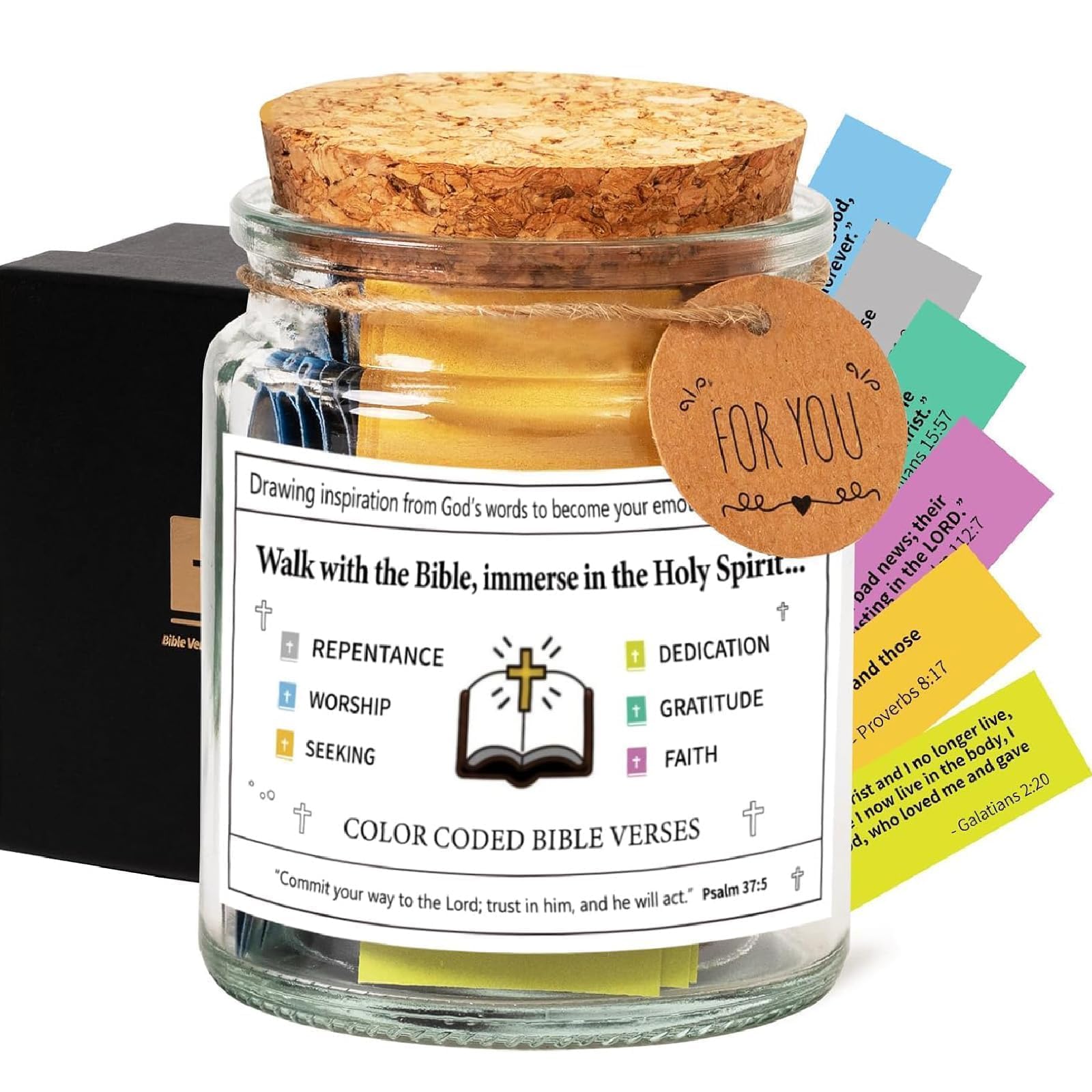 Bible Verses in a Jar, Christian Gifts, Bible Verse Jar, Quran Verse Jar, Christian Gifts for Prayer, Scripture Prayer Cards Hope Jar, Bible Study Church Christian Gifts for Women Men Mom Dad Friend