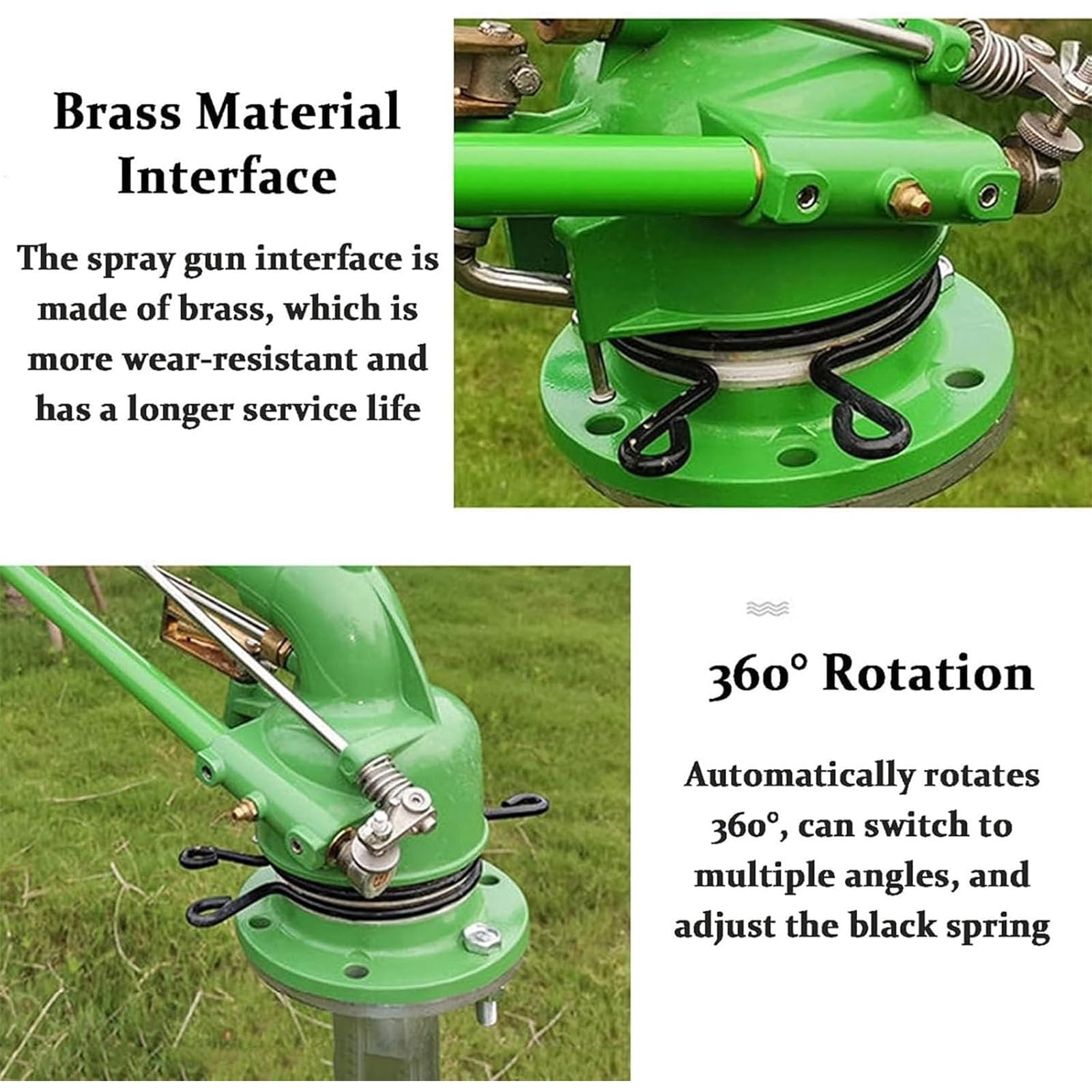 Irrigatori per Irrigazione Agricola, Lancia a Pioggia da 2" con Manometro, Pressione di Esercizio: 3-8 Bar, Irrigazione a 360° per Ampie Superfici, per Irrigazione Agricola