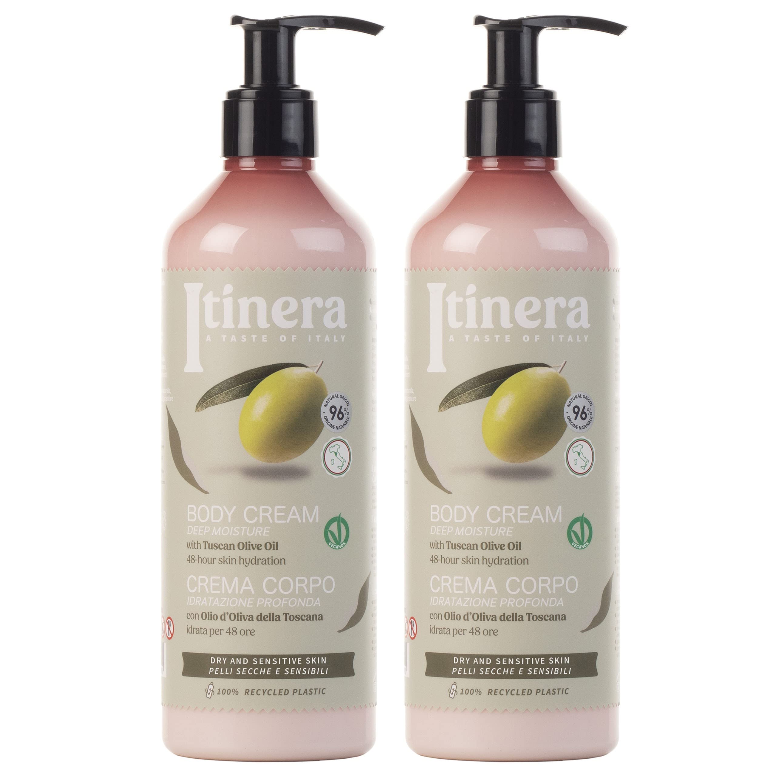Itinera Moisturising Body Cream with Tuscan olive oil, 96% natural ingredients 370 ml 1 unit - Image 3