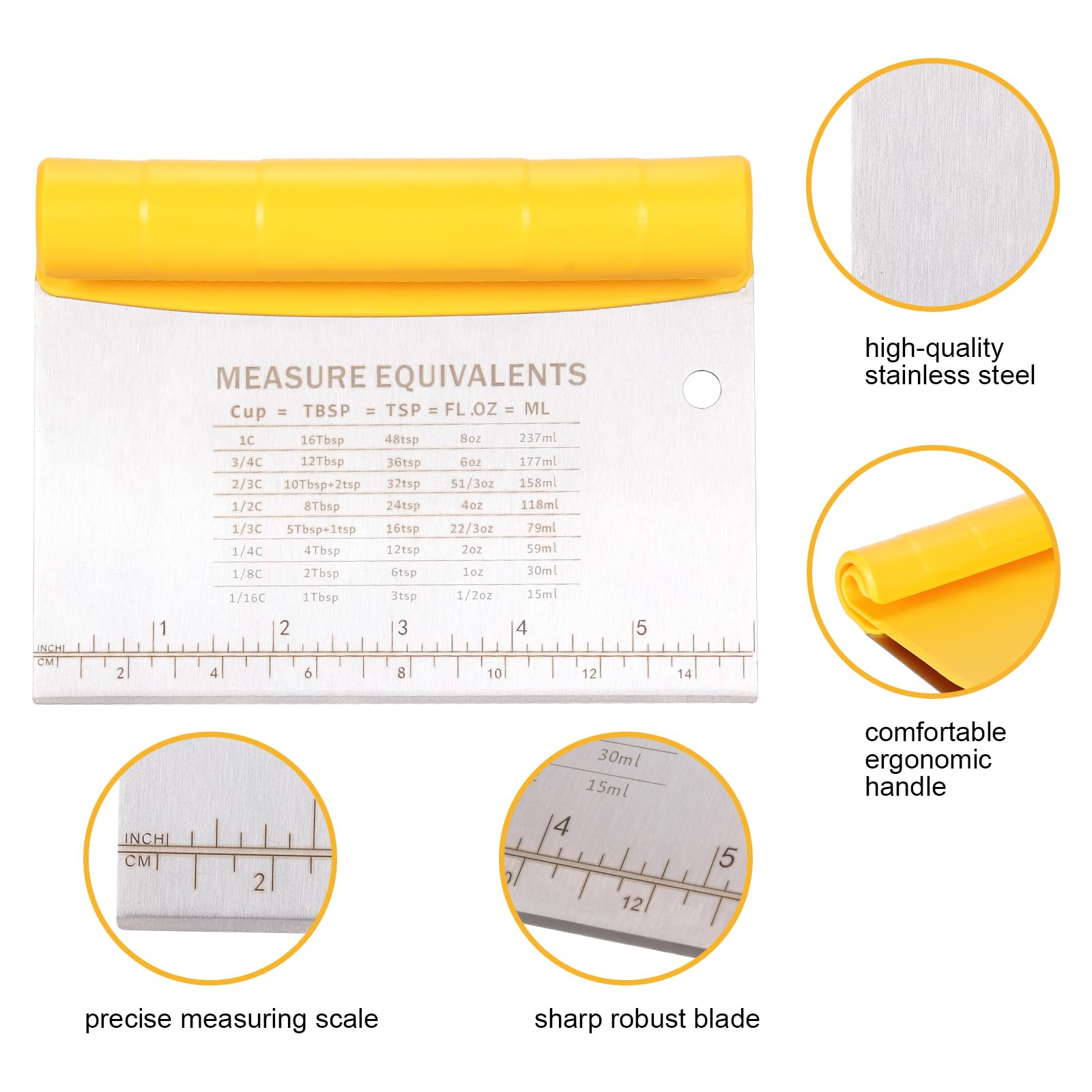 Set Da 2 Raschietti Per Impasti - Spatola In Plastica E Tagliapasta In Acciaio Inox, Per Pane, Pizza E Dolci, Sicuro Per Alimenti - Foto 7