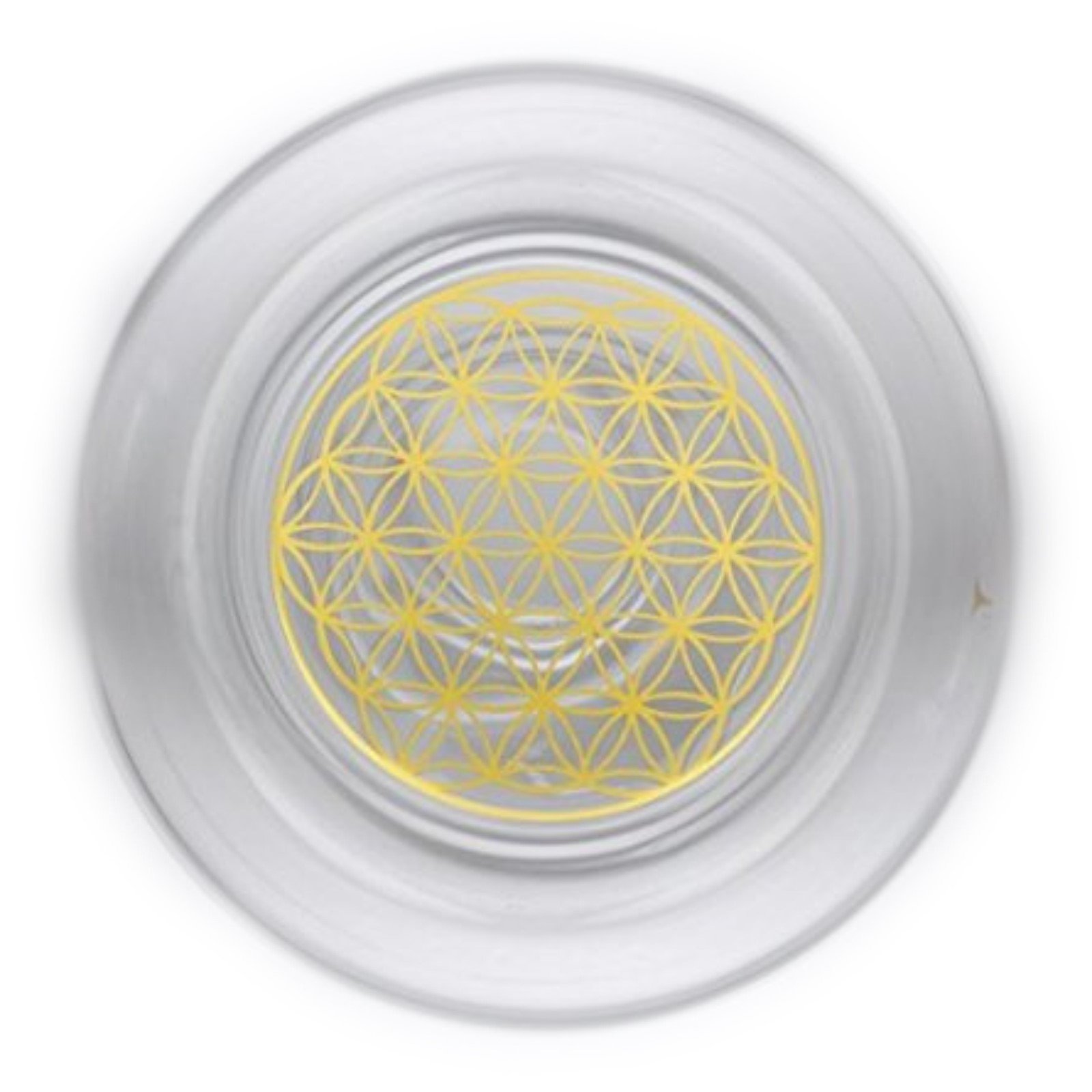 Natures-Design - Jarra Alladin de 1,3 litros (incluye 4 vasos de cristal, con 'flor de la vida' en oro)