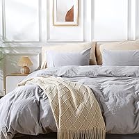 Vista 204 de NEXHOME PRO Funda de edredón Twin XL 100% algodón lavado, transpirable, duradera, texturizada, similar al lino, juego de ropa de cama para el hogar