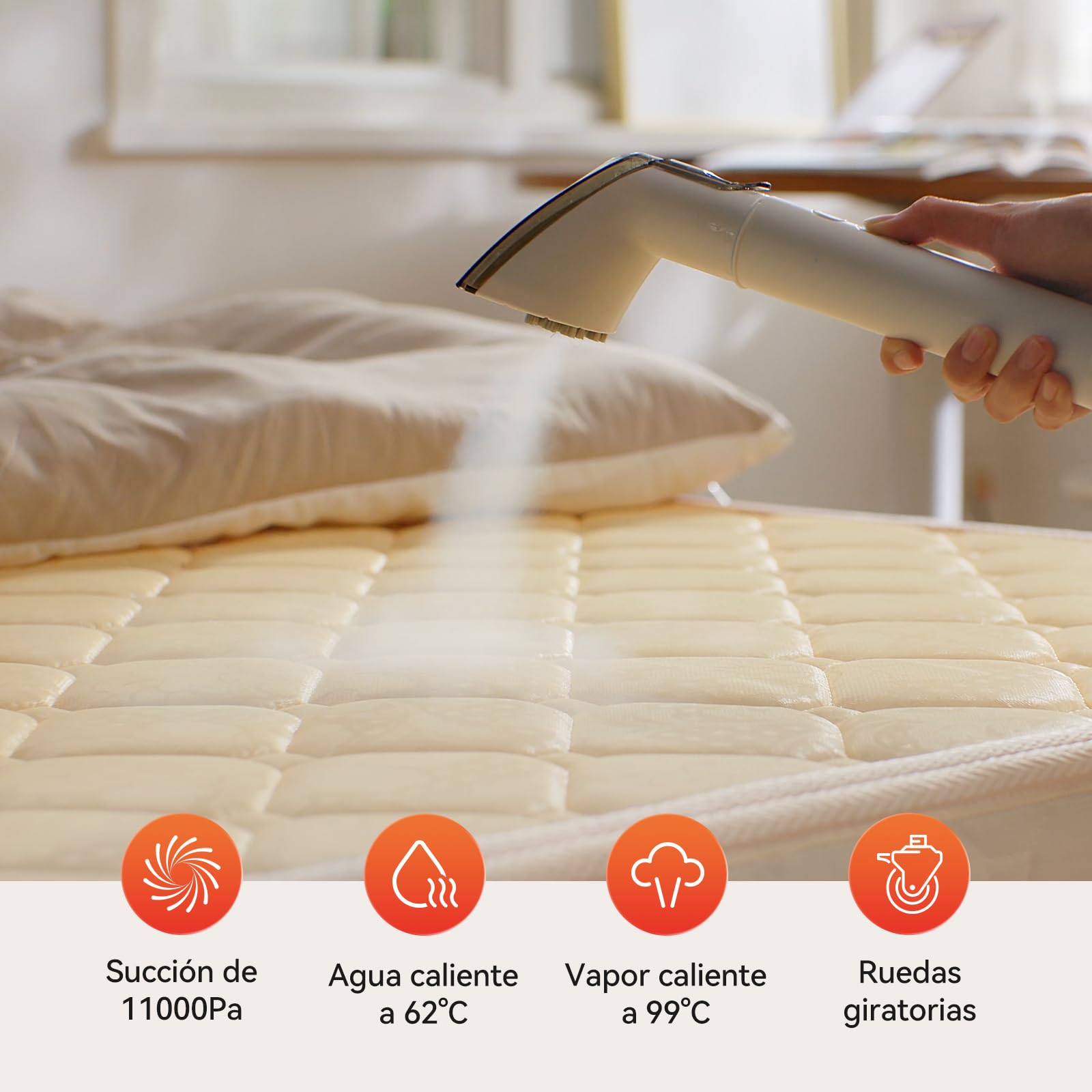 Bear SC3 Aspiradora de Agua Tapiceria Limpiador 1700W, Limpia Aspirador Tapicerias con Agua Sofa Maquina Limpiar para Moquetas Alfombras Colchones,Sofá Auto Coches