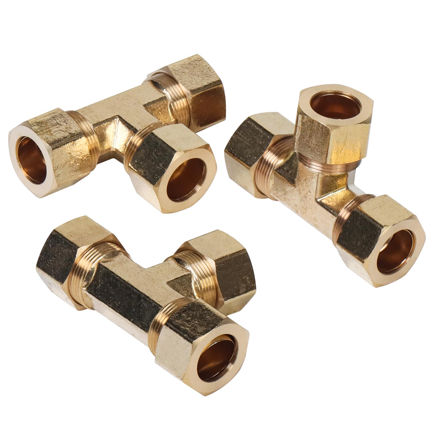 Tee a compressione generico, raccordo a compressione in ottone