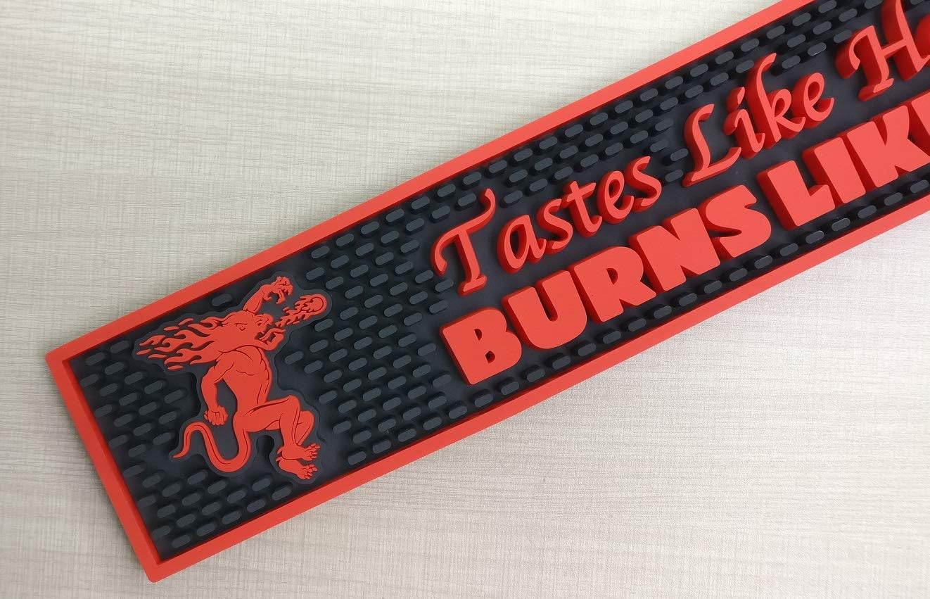 Fireball Cinnamon Whiskey Professional Bar Mat Spill Mat Drip Bar Rail Mat