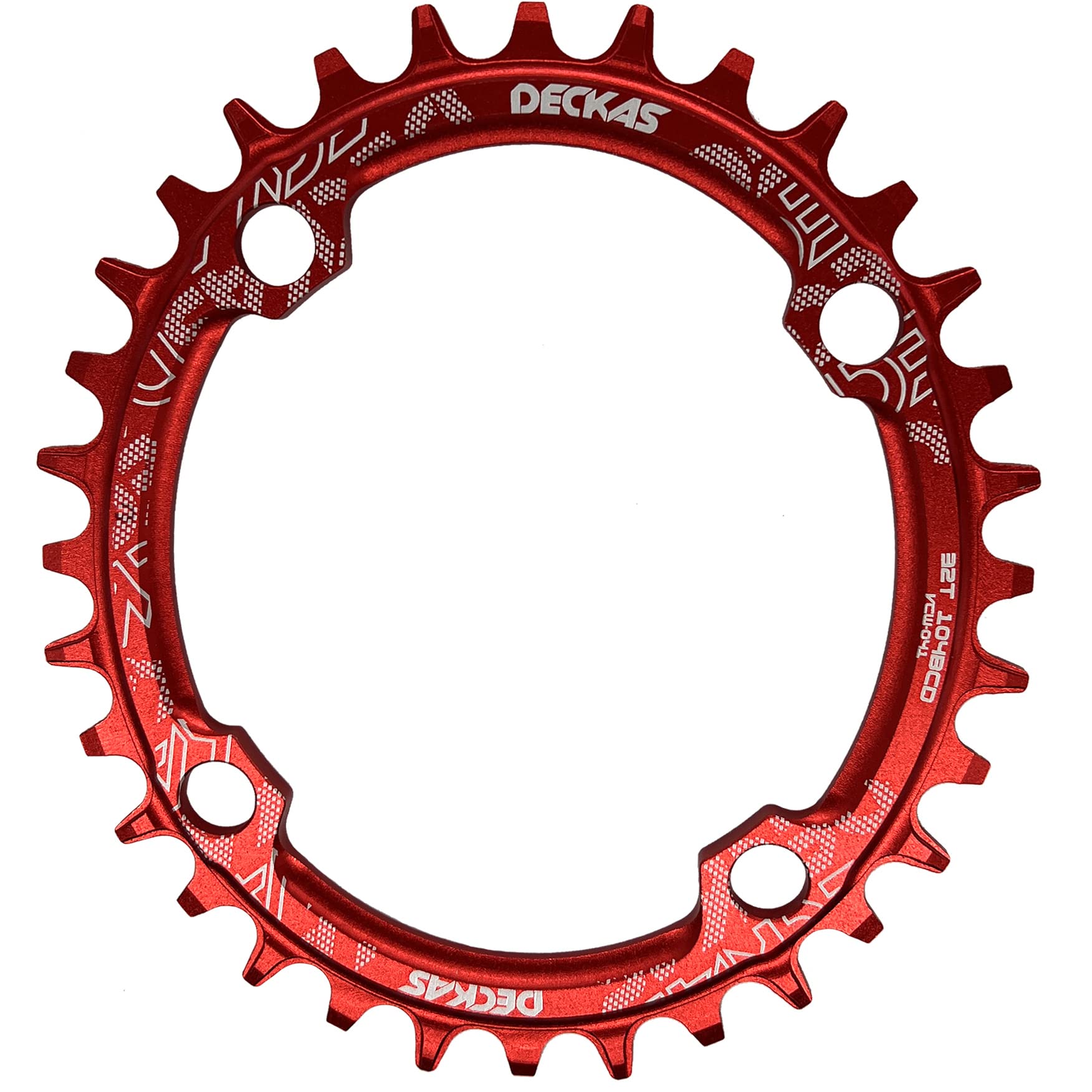 DECKAS Round Oval Chainring 104BCD 32T 34T 36T 38T Narrow Wide Chainring for 6 7 8 9 10 11 12 Speed Chains (Oval Red, 36T)