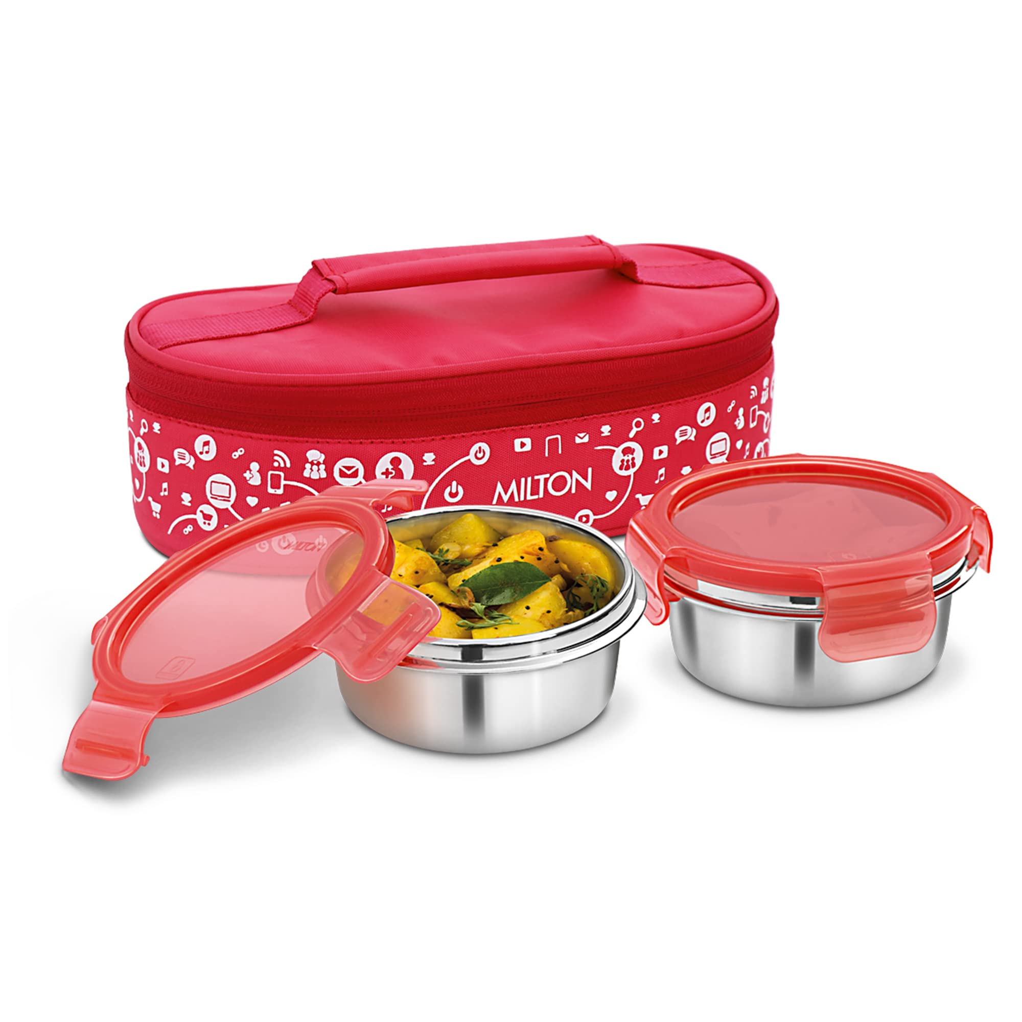 Milton Lifestyle Lunch Stainless Steel Lunch Box, 2 Containers, Red (B07VJ3FNQT) Amazon Price History, Amazon Price Tracker