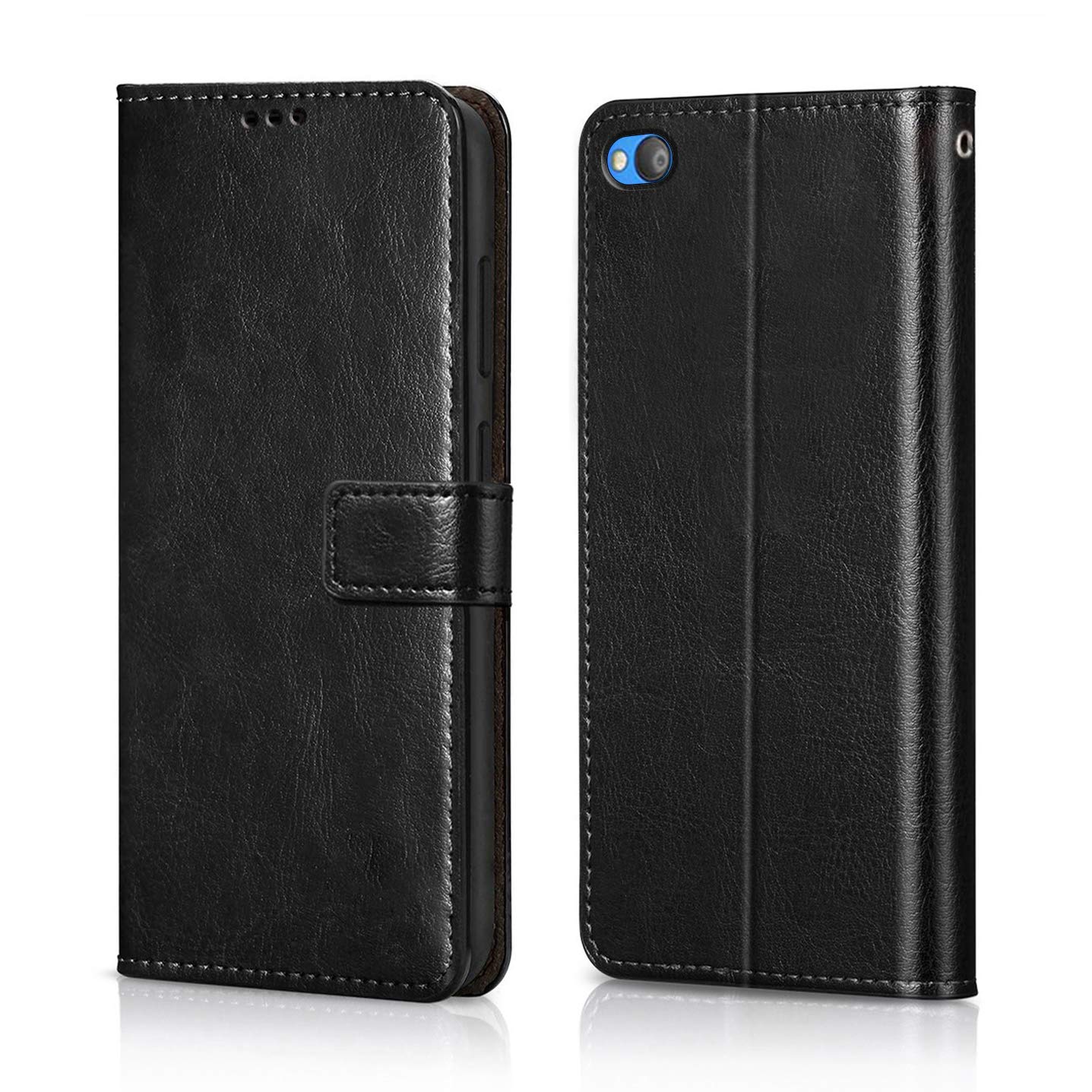 WOW IMAGINE Shock Proof Flip Cover Back Case Cover for Xiaomi Redmi GO (Flexible | Leather Finish | Card Pockets Wallet & Stand | Black) (B07TNR7V5H) Amazon Price History, Amazon Price Tracker