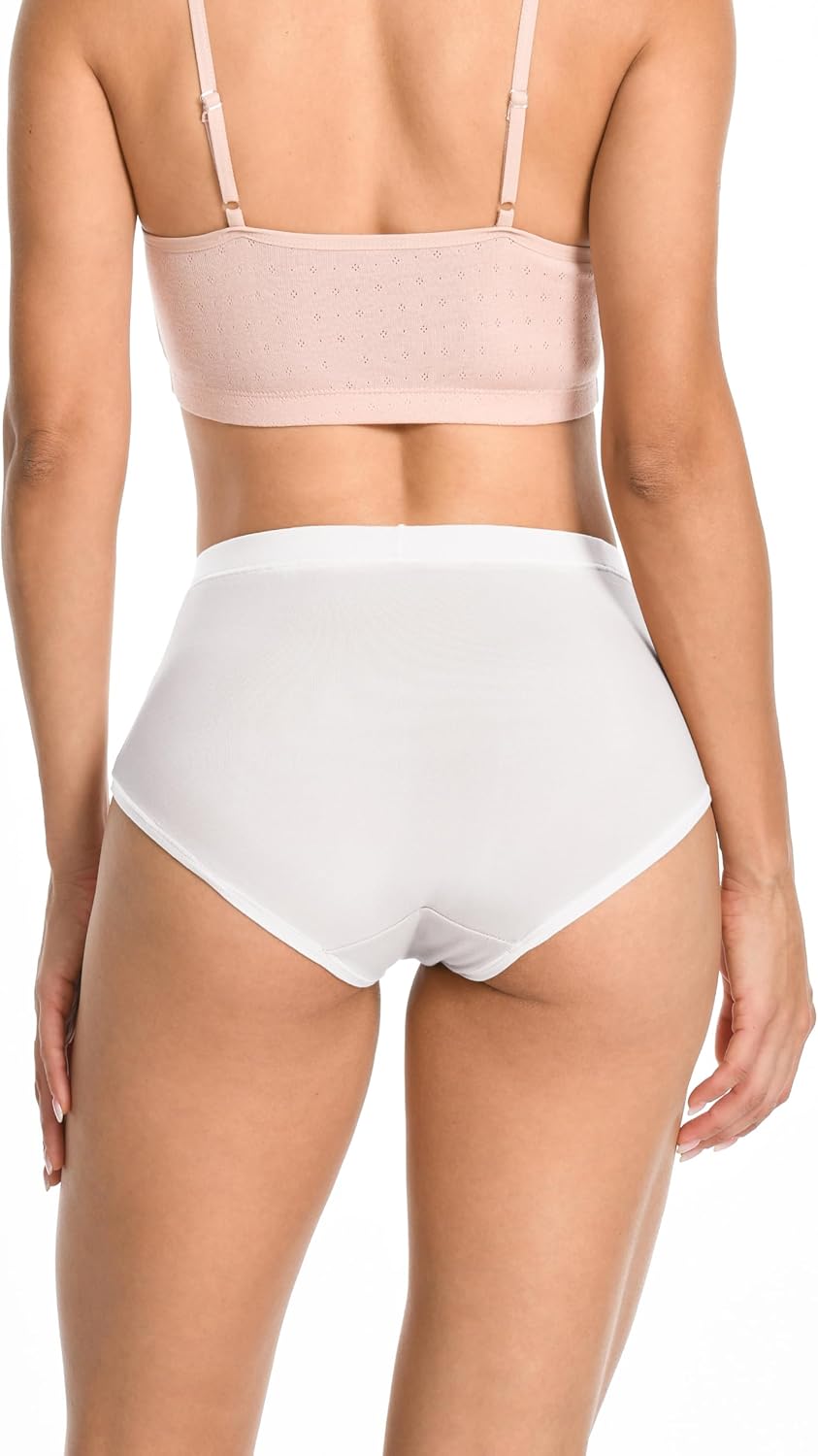 Comfneat Women's 2-Pack High Waisted Briefs Cotton Viscose Spandex Underwear - Image 4