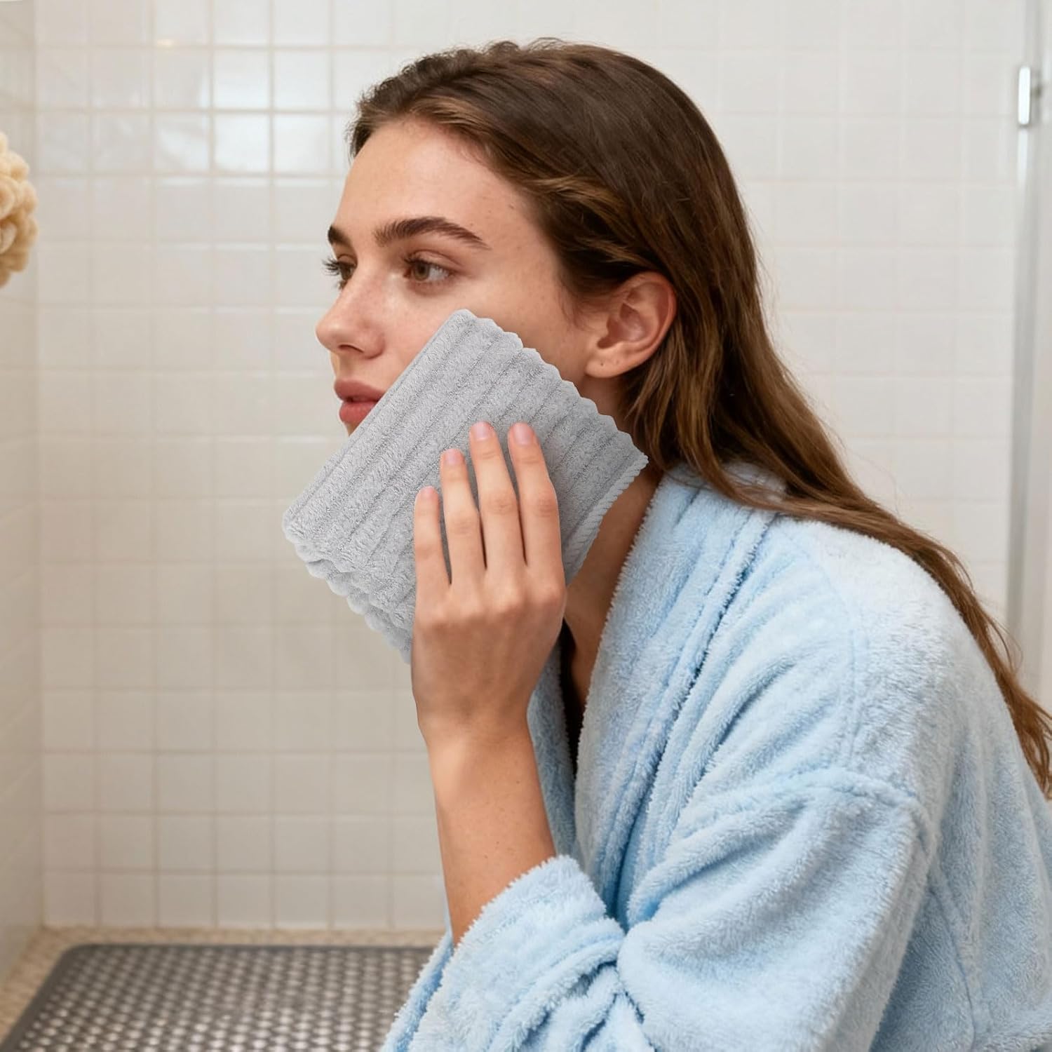 Hand Towels with Hanging Loop, 4 PCS Absorbent Small Hanging Towels for Bathroom and Kitchen (29.5” x 13.8”) - Image 7