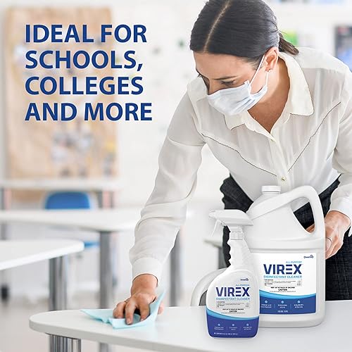Miniatura 4 de VIREX Diversey CBD540533 Limpiador desinfectante multiusos, mata el 99.9% de los gérmenes y elimina olores, aroma a limón, listo para usar, 32 onzas