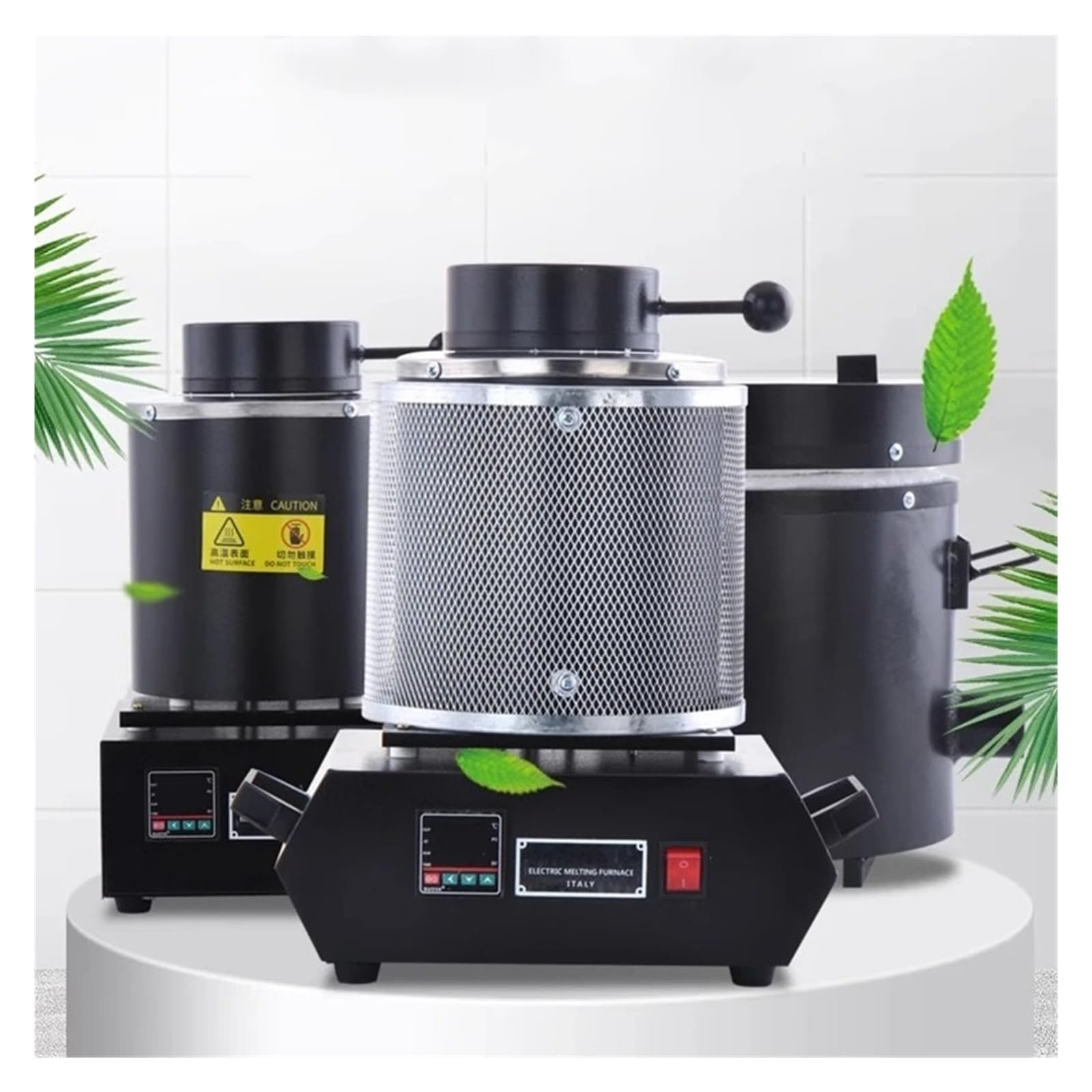 Piec Do Topienia Złota 1500 W, 1-3 Kg, Elektryczny Z Tyglem I Formą Wlewkową, Zestaw Pieca Srebra, Tygiel Bezpieczne i wydajne ogrzewanie metalu(Enhanced,2KG)