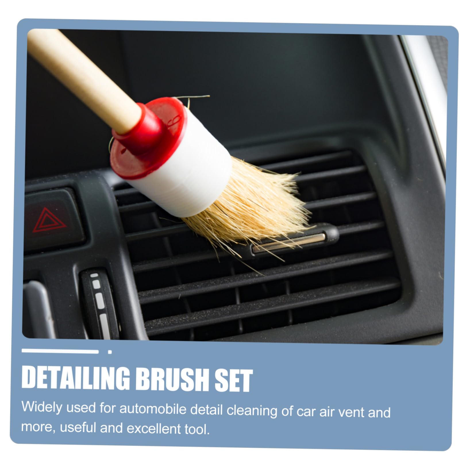 Anneome 1set Car Detailing Kit Interior Cleaning Brush Cars Trucks Motorcycles Ergonomic Handle High-Strength Material for Hard Reach Areas
