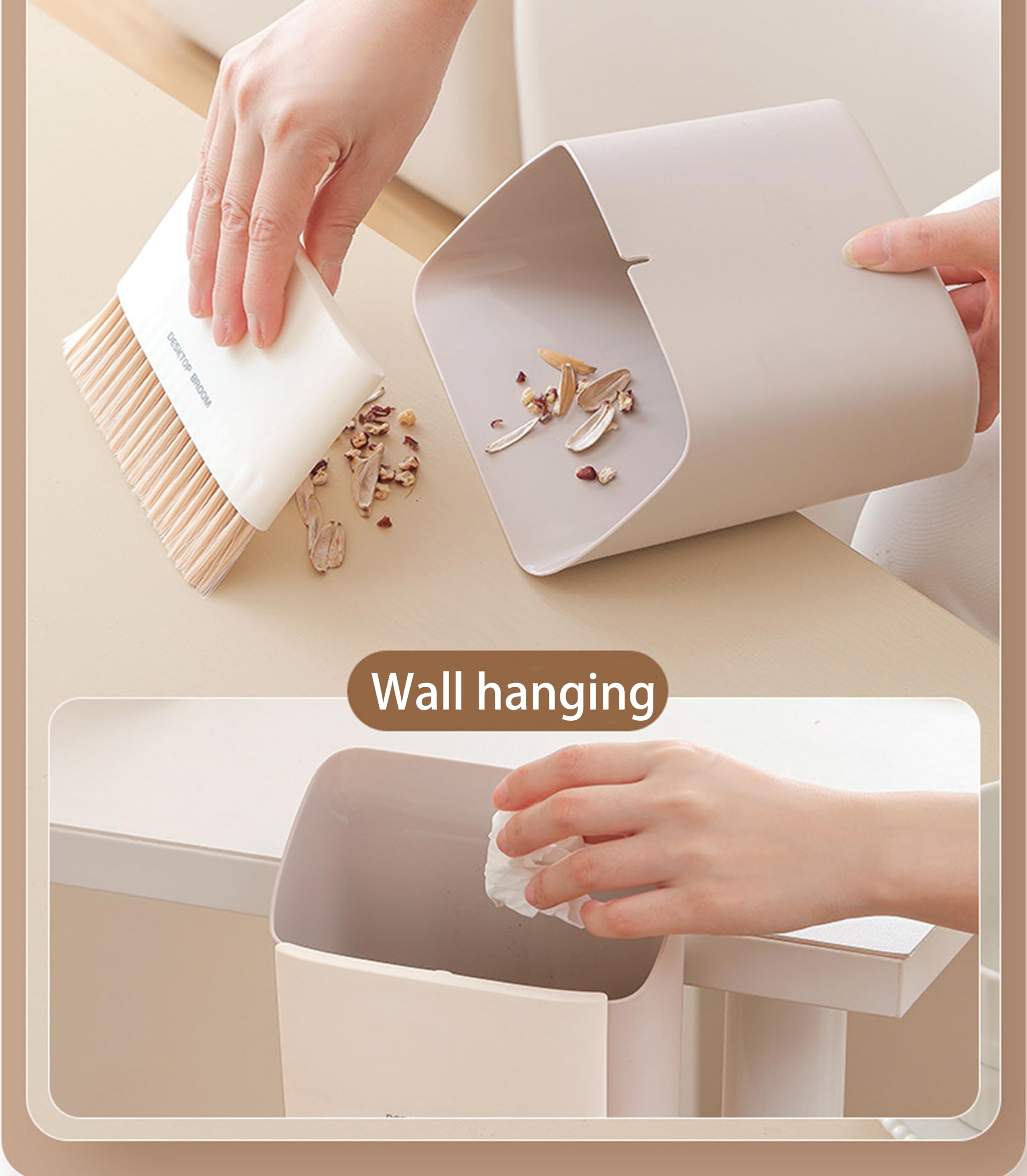 Small Broom And Dustpan Set, Portable Hand Whisk Broom Brush, Mini Hanging Trash Can,Soft Bristle Household Brooms With Dust Pan Combo Set For Cleaning Desktops,Draewr,Sofa,Keyboard - 1 Set (orange - View #8