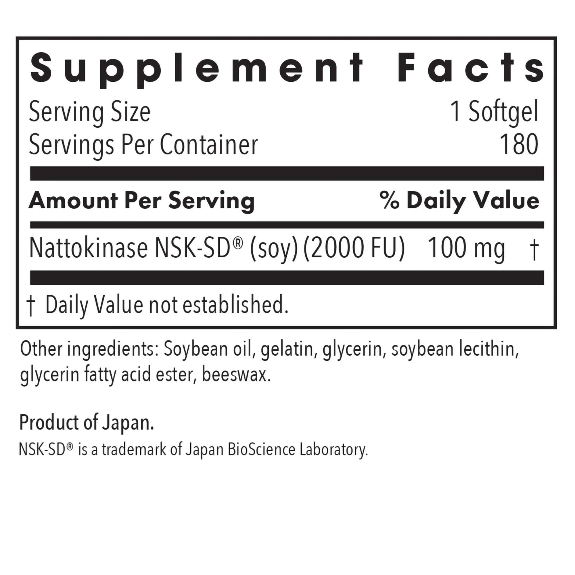 Allergy Research Group - Nattokinase Supplement NSK-SD 2000 FU, 100mg - Cardiovascular/Circulatory Health - 60 Softgels — Amazon image 2