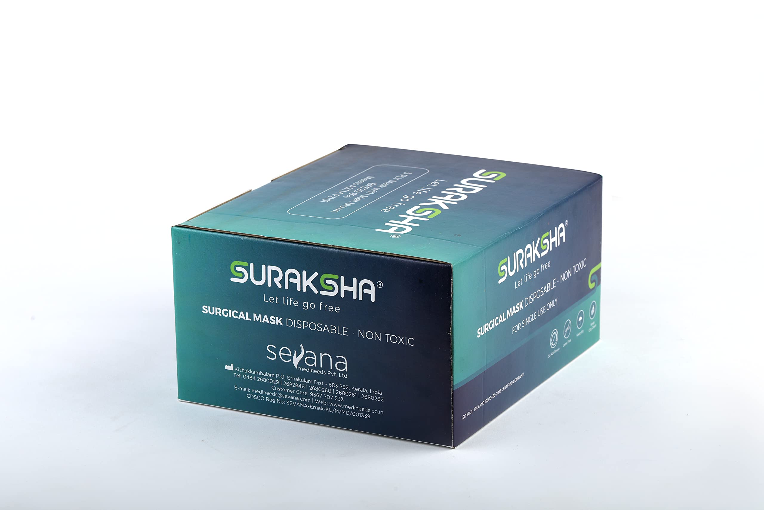 SURAKSHA Elastic 3 Ply Mask 100pcs (B01M27KP3T) Amazon Price History, Amazon Price Tracker