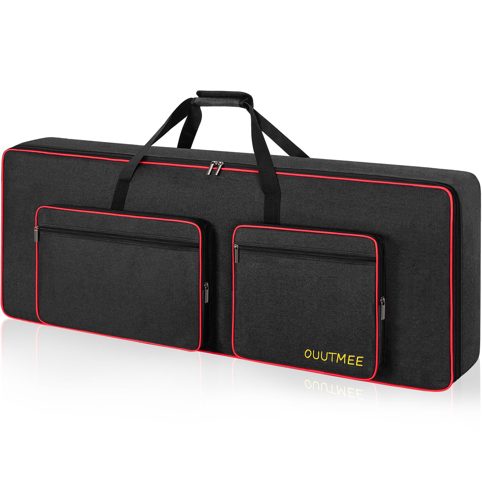 OUOUOUTMEE Custodia per tastiera elettronica 76 tasti, tessuto Oxford 600D, nero, impermeabile, 10 mm bordo, quattro protezioni angolari