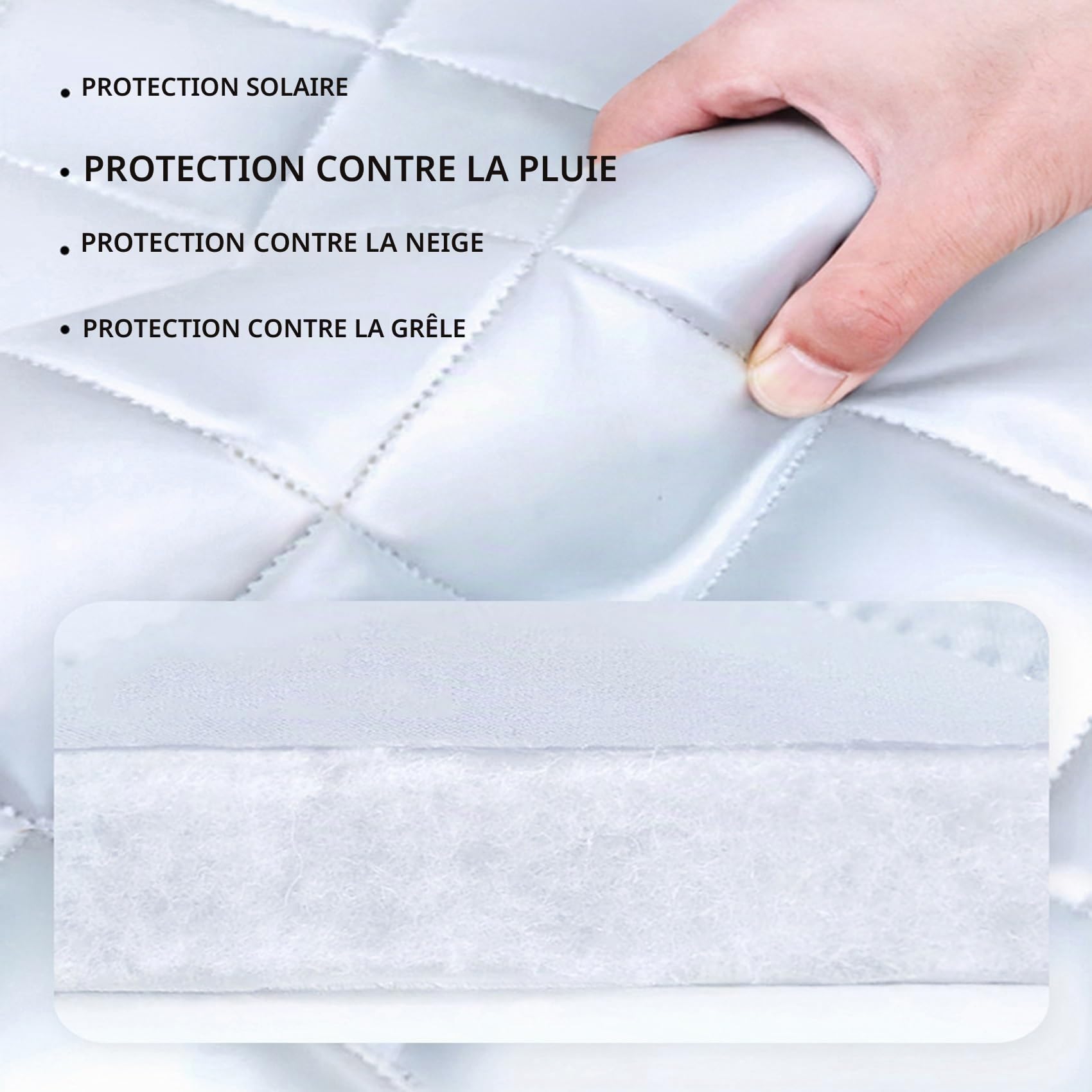 Bâche De Voiture Anti-grêle pour 2024 Renault R5 E-Tech 110 | Housse De Voiture Étanche pour L'extérieur, avec Bandes Réfléchissantes, Couverture Complète(01)