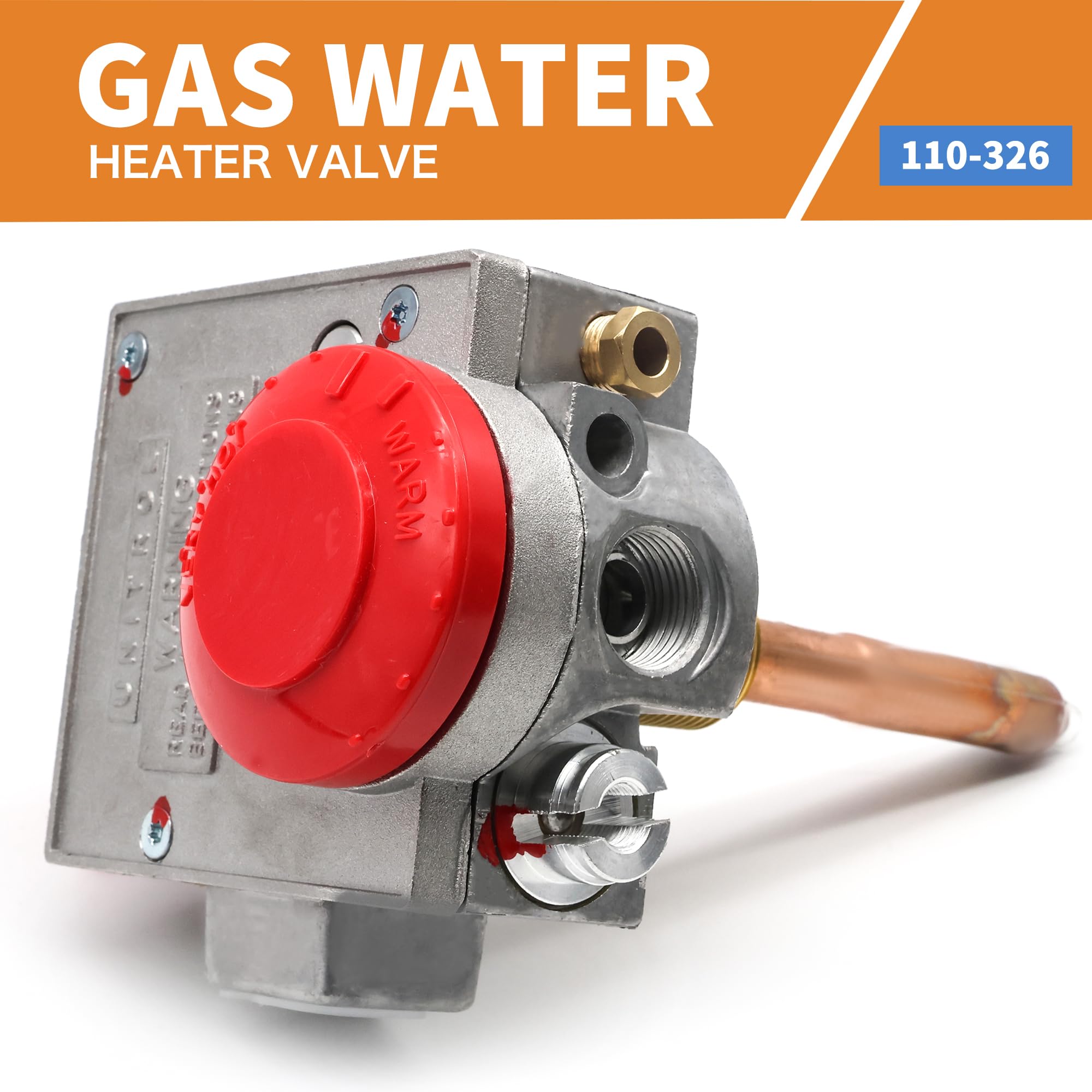 110-326 Gas Water Heater Control Valve w/Copper Probe Thermostat