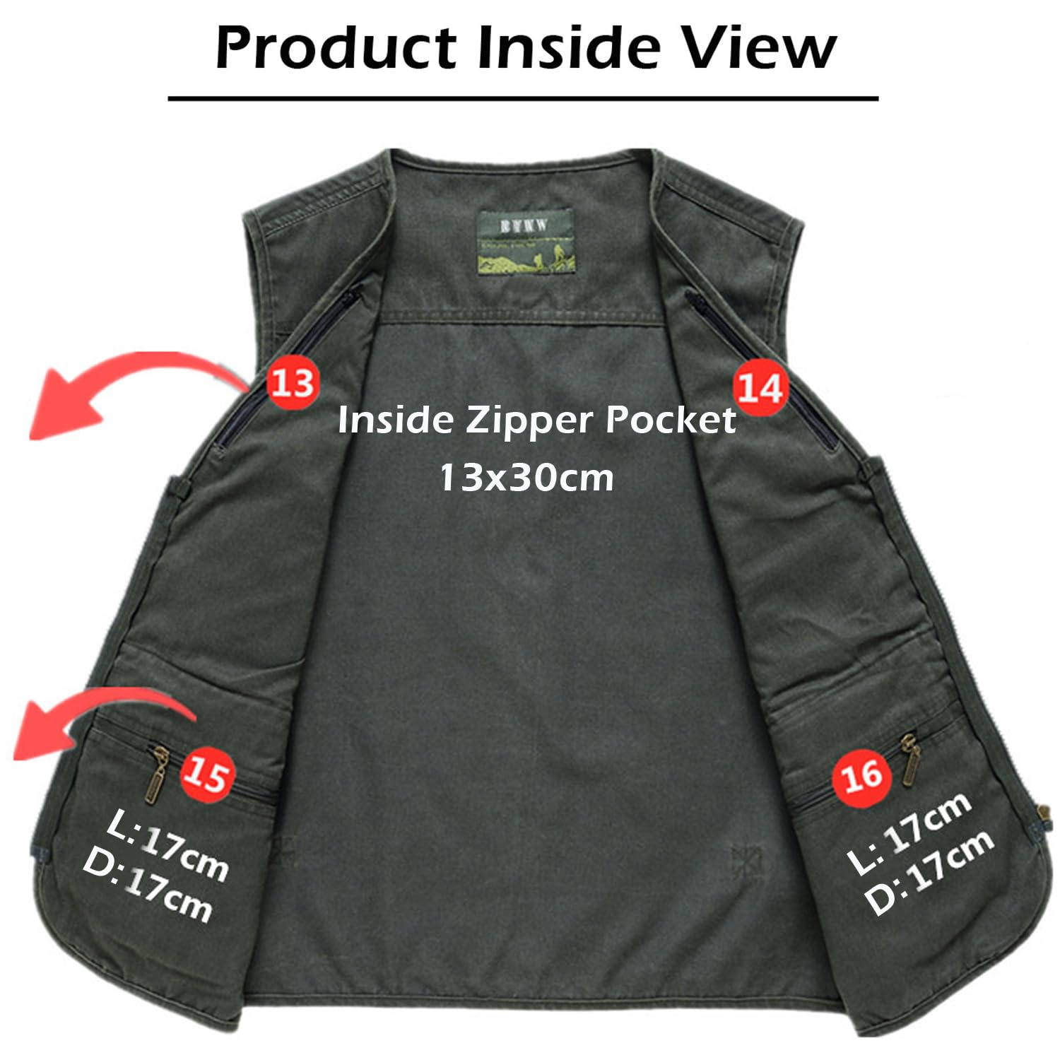 Herren Outdoor Casual Weste mit Vielen Taschen, Herren Sommer Multifunktions Ärmellos Baumwolle Weste Geeignet für Angeln Camping Jagd Fotografie Wandern