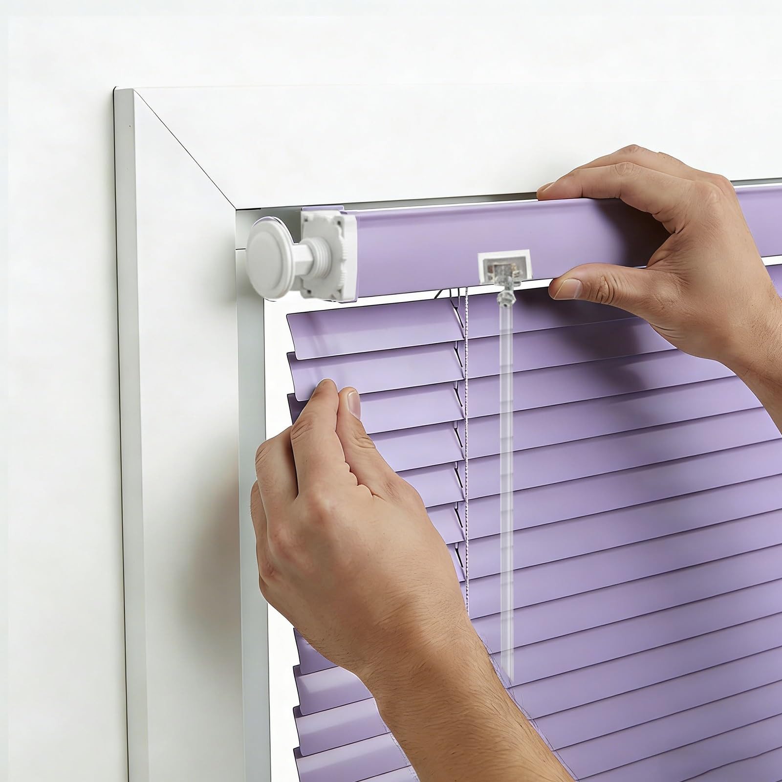 No Drill Venetian Blinds for Windows, Custom Aluminium Blinds with 25mm Horizontal Slats, Easy Fit, adjustable Room Darkening Shades for Home Kitchen(Purple)