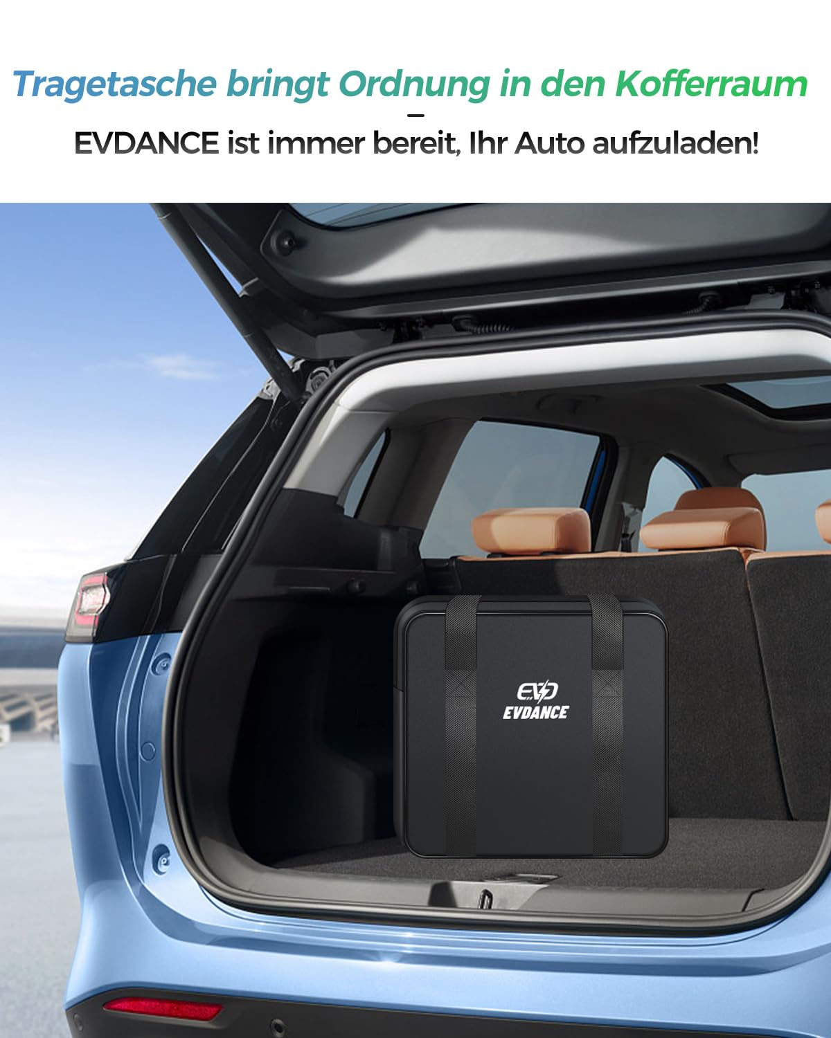 EVDANCE Typ 2 Ladekabel Schuko für Elektroauto 3,68kW[1-phasig, 6.1m, 6-16A] Ladekabel Elektroauto Typ 2 Schuko für Elektroauto & Hybrid(PHEV/EV) - Schwarz