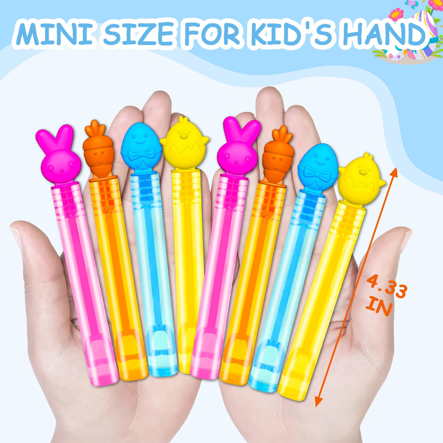 Easter Mini Bubble Wands Party Favors Toys Gifts for Toddlers 20 Pack,Easter Basket Stuffer Fillers for Kids,Small Party Goodie Treat Bag Fillers,Classroom Non Candy Prizes Trinkets for Boys Girls