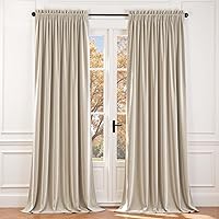 Vista 70 de Lazzzy - 2 paneles de cortinas opacas de terciopelo, con aislamiento térmico, con bolsillo para cortinero, para dormitorio, sala de estar