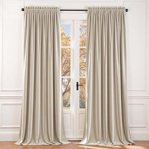 Miniatura 71 de Lazzzy Cortinas Opacas de Terciopelo con Aislamiento Térmico para Ventanas de Habitación, Cortinas de Lujo Súper Suaves para Sala de Estar, Salvia