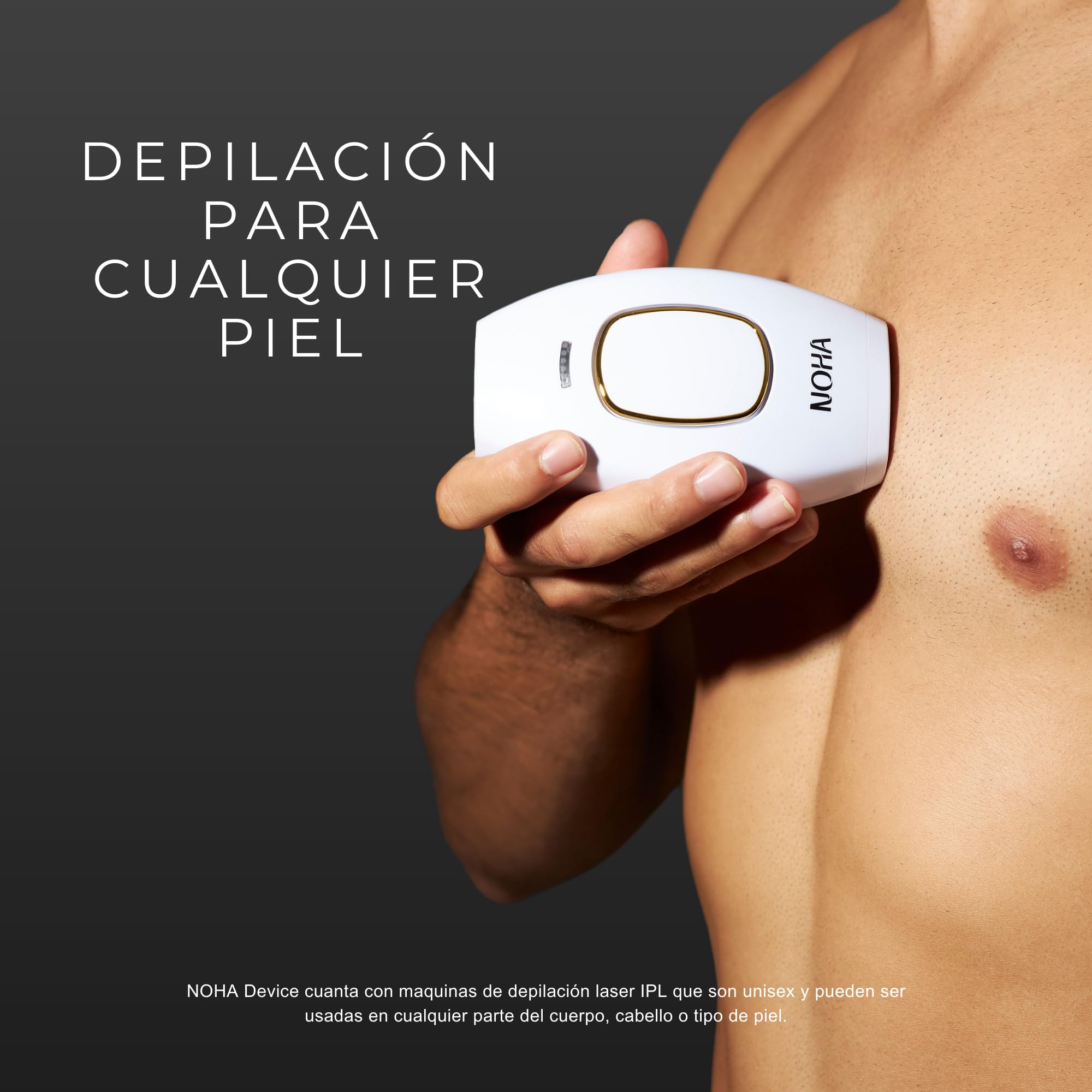 NOHA Depiladora IPL Desde Casa - Rapida Reducción del Vello Con Resultados Duraderos - Indoloro - Para Mujeres y Hombres (Blanco, NOHA FULL KIT)