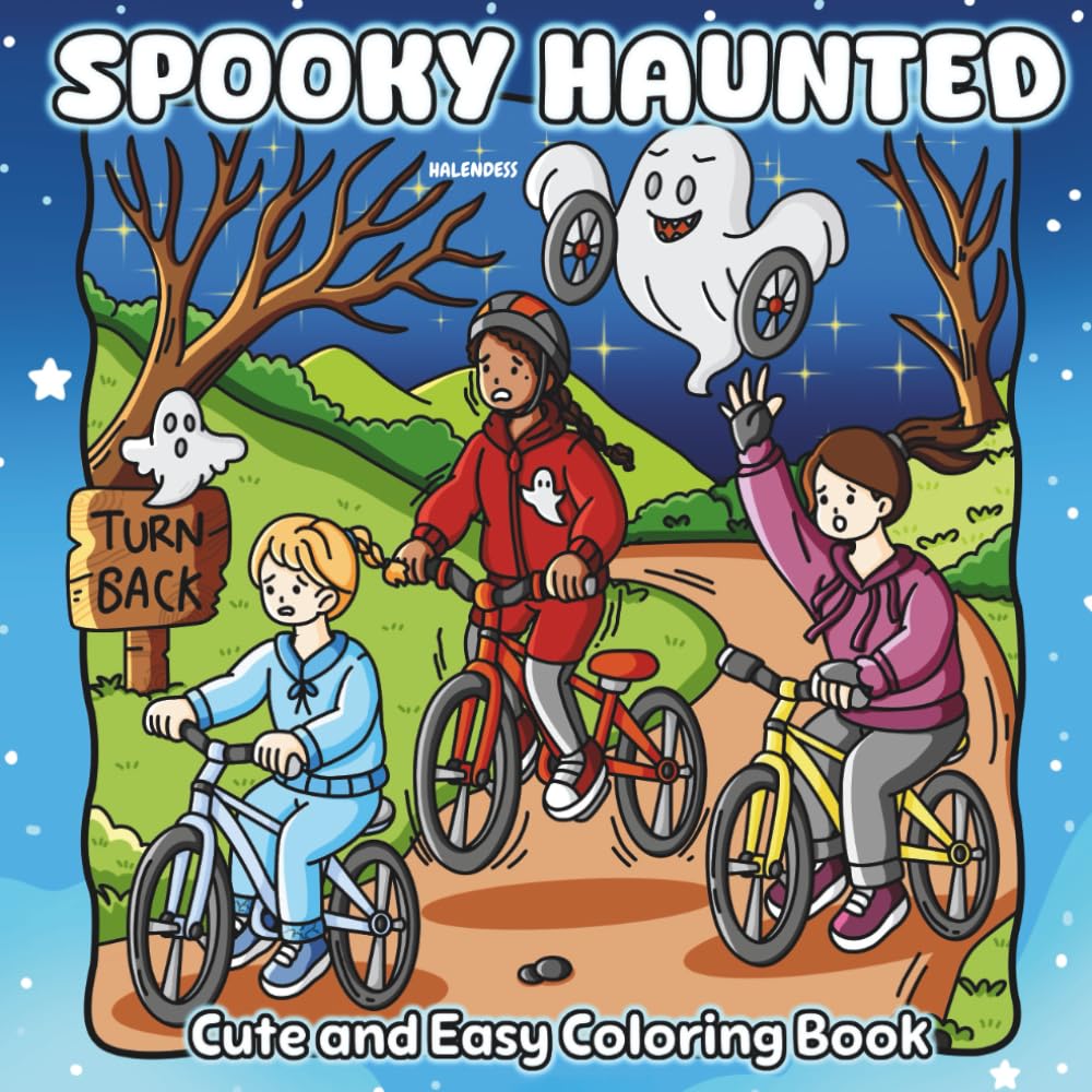 Spooky Haunted: Coloring Book for Adults and Teens Featuring Cozy Girls, Creepy Cute Ghosts and Haunted Scenes for Relaxation
