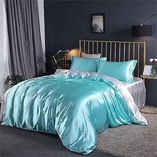Haitpant Juego de cama sólido de lujo suave sábana y fundas de almohada funda de edredón de verano juego de cama para el hogar juego de funda de cama